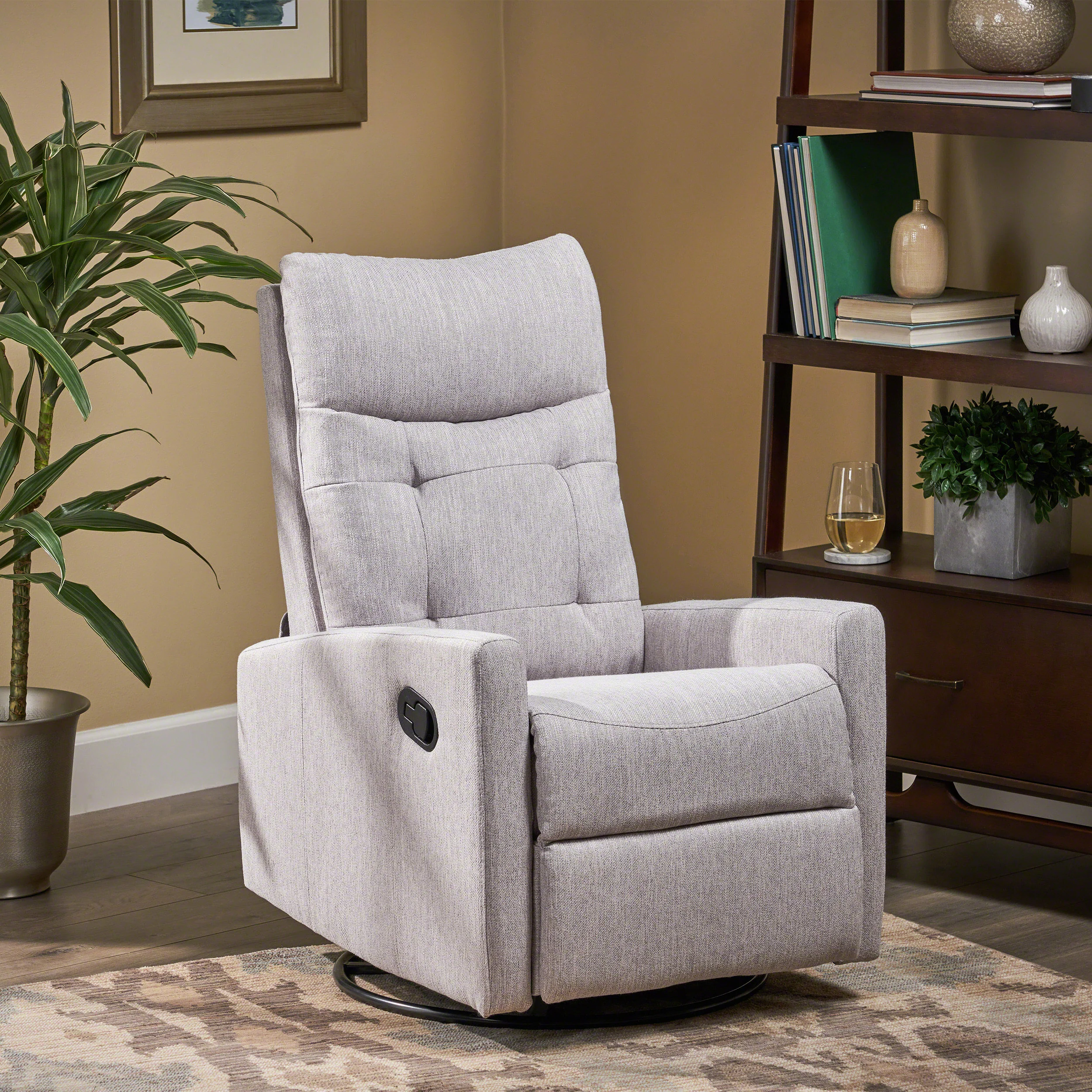 Ishtar Contemporary Glider Swivel Push Back Nursery Recliner - furnishings