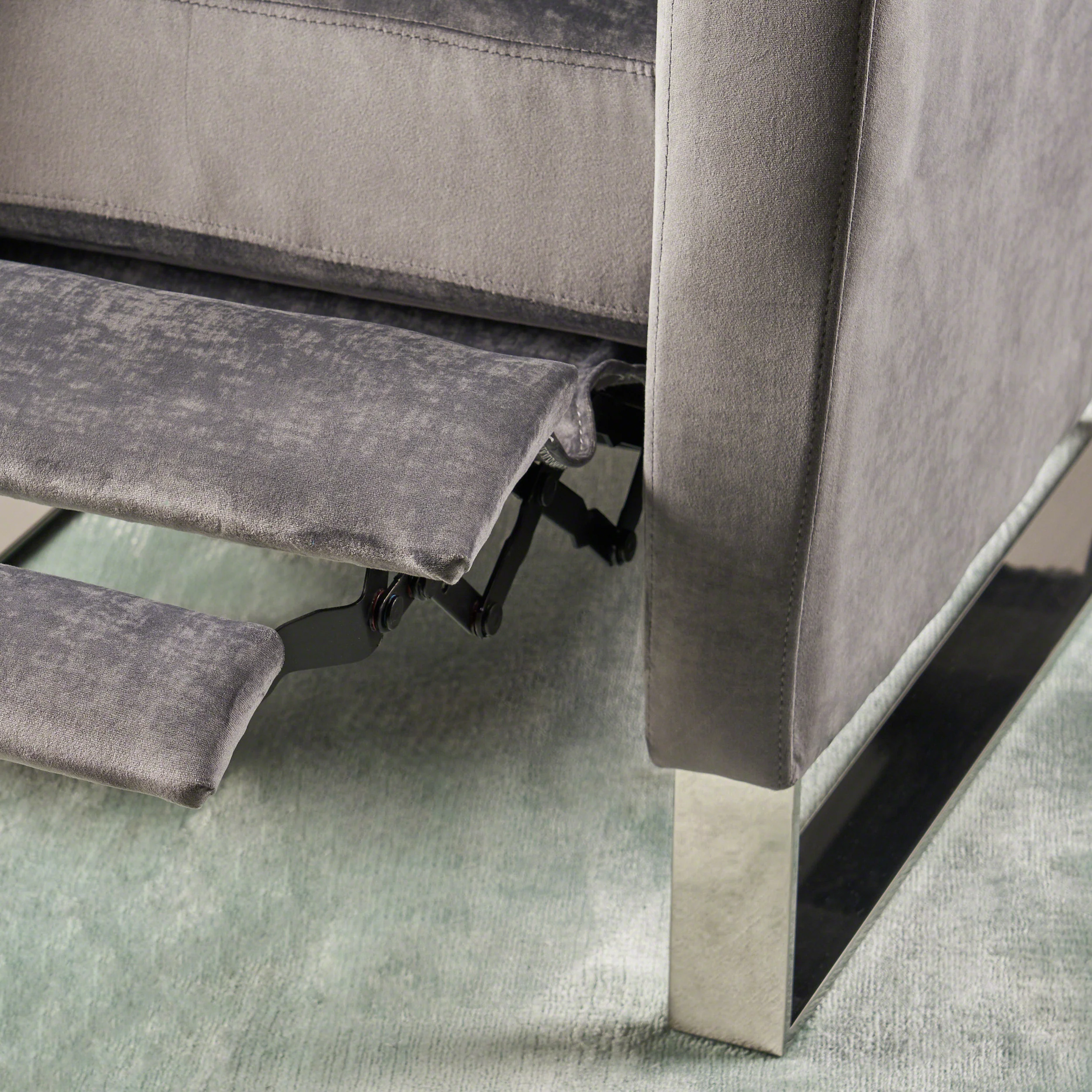 Arvin Modern Push Back High Leg Recliner with Stainless Steel Legs - furnishings