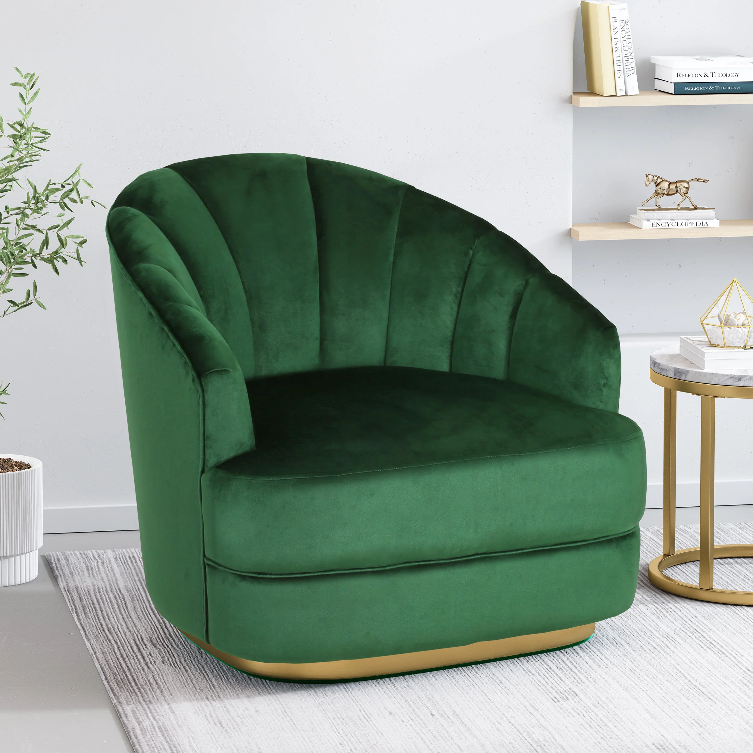 Caily Modern Glam Channel Stitch Velvet Club Chair - furnishings