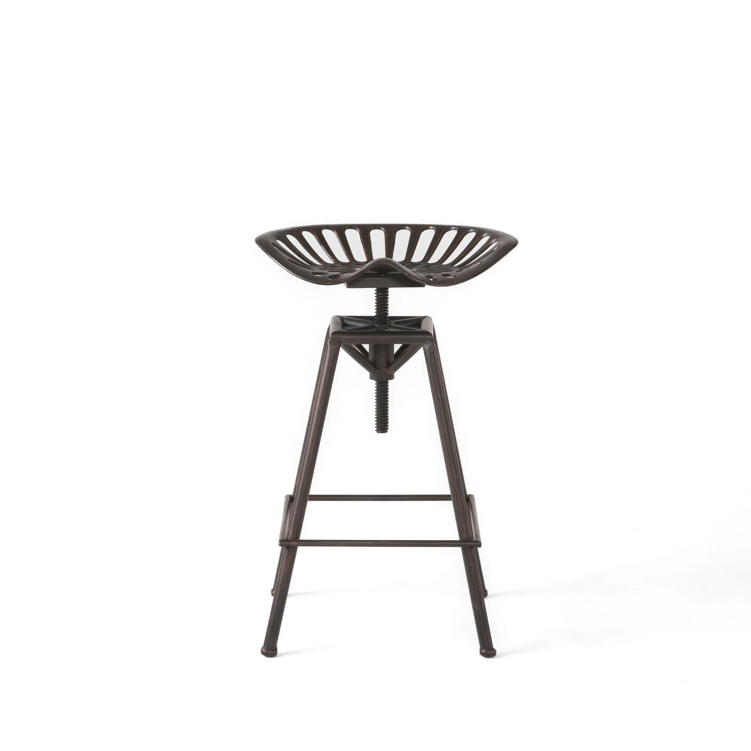 Charlie Industrial Metal Design Tractor Seat Adjustable Bar Stool (Black Brushed Copper) - furnishings