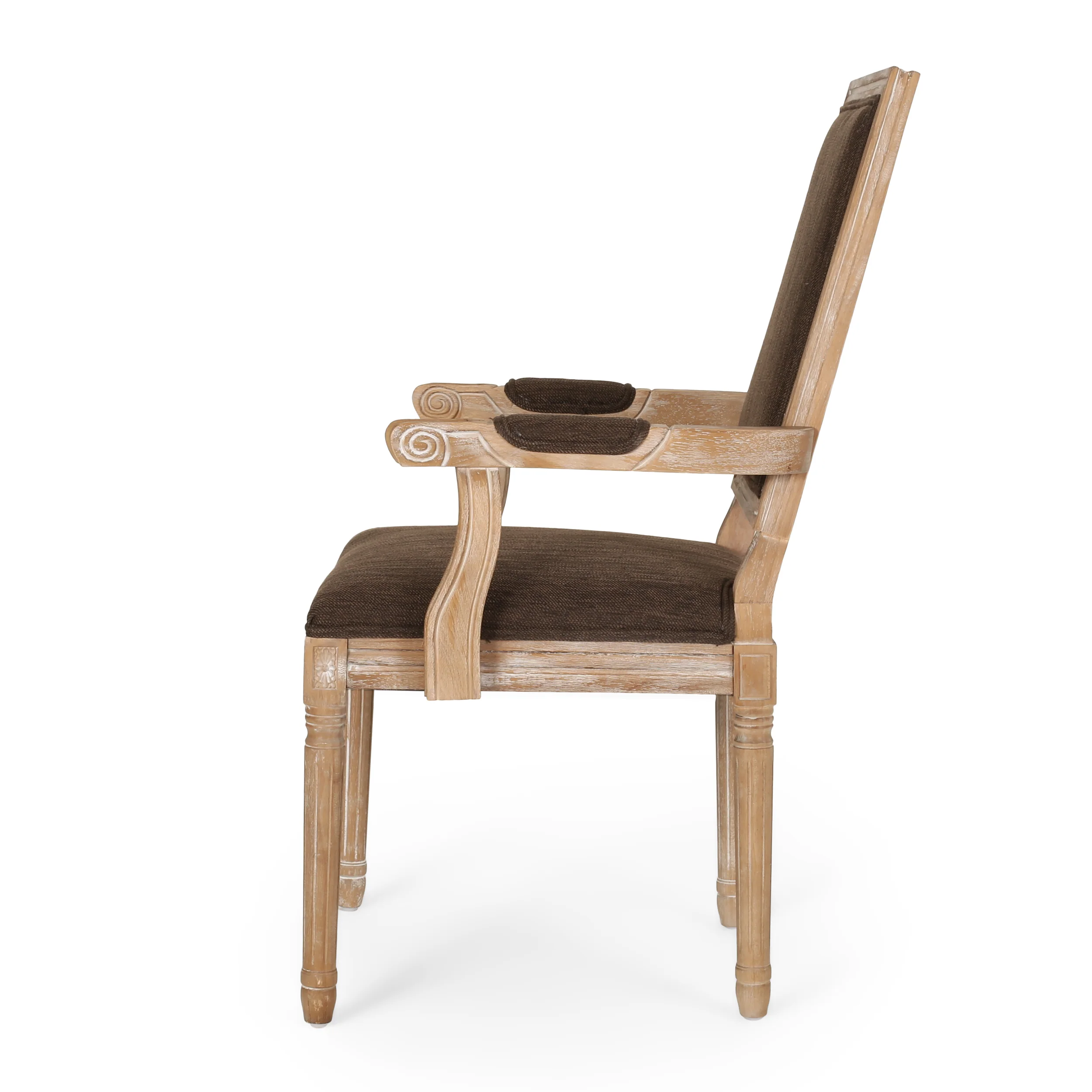 Ashlyn French Country Fabric Upholstered Wood Dining Chairs, Set of 6 - furnishings