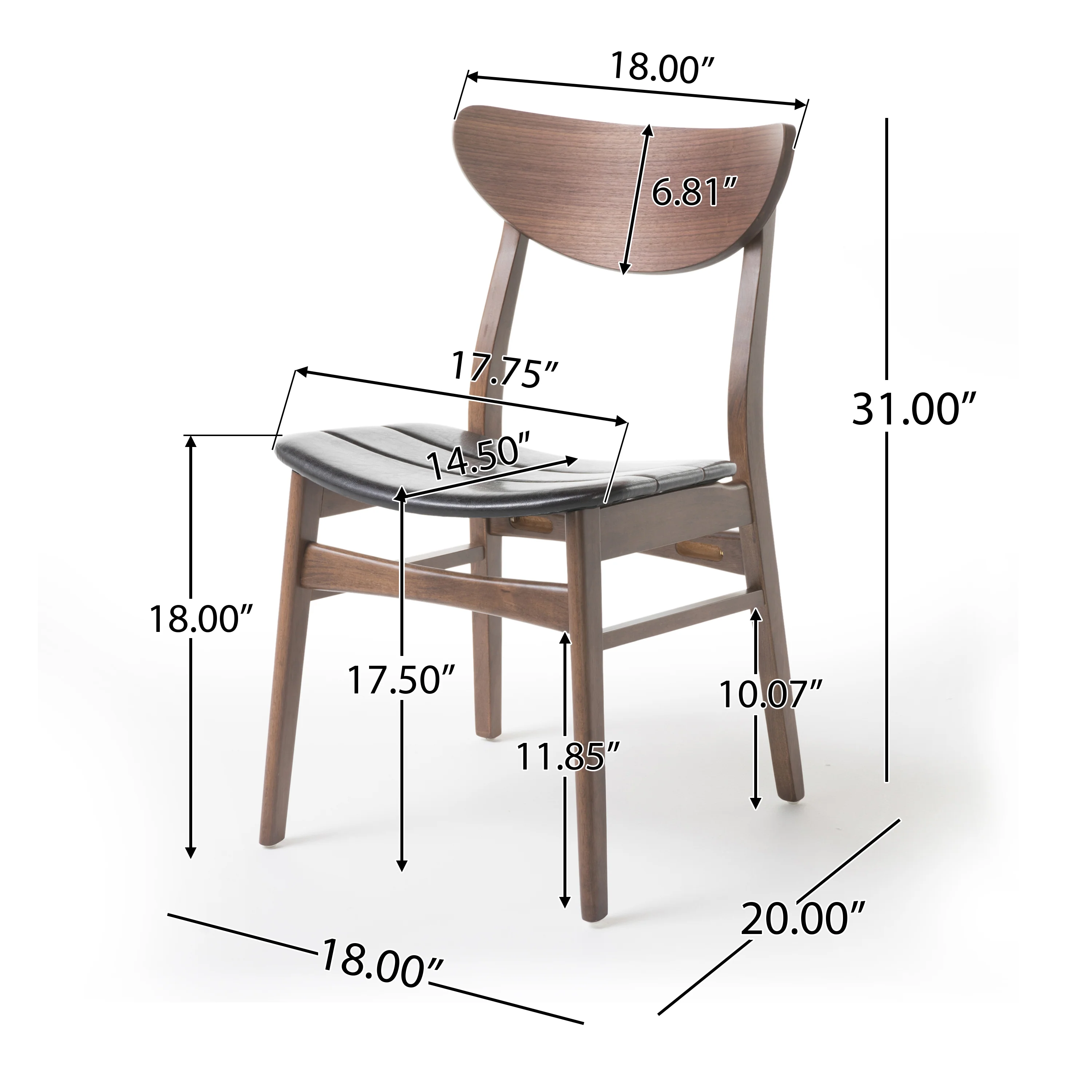 Camilla Dark Brown Leather Wood Finish 60-inch Rectangular 5 Piece Dining Set - furnishings