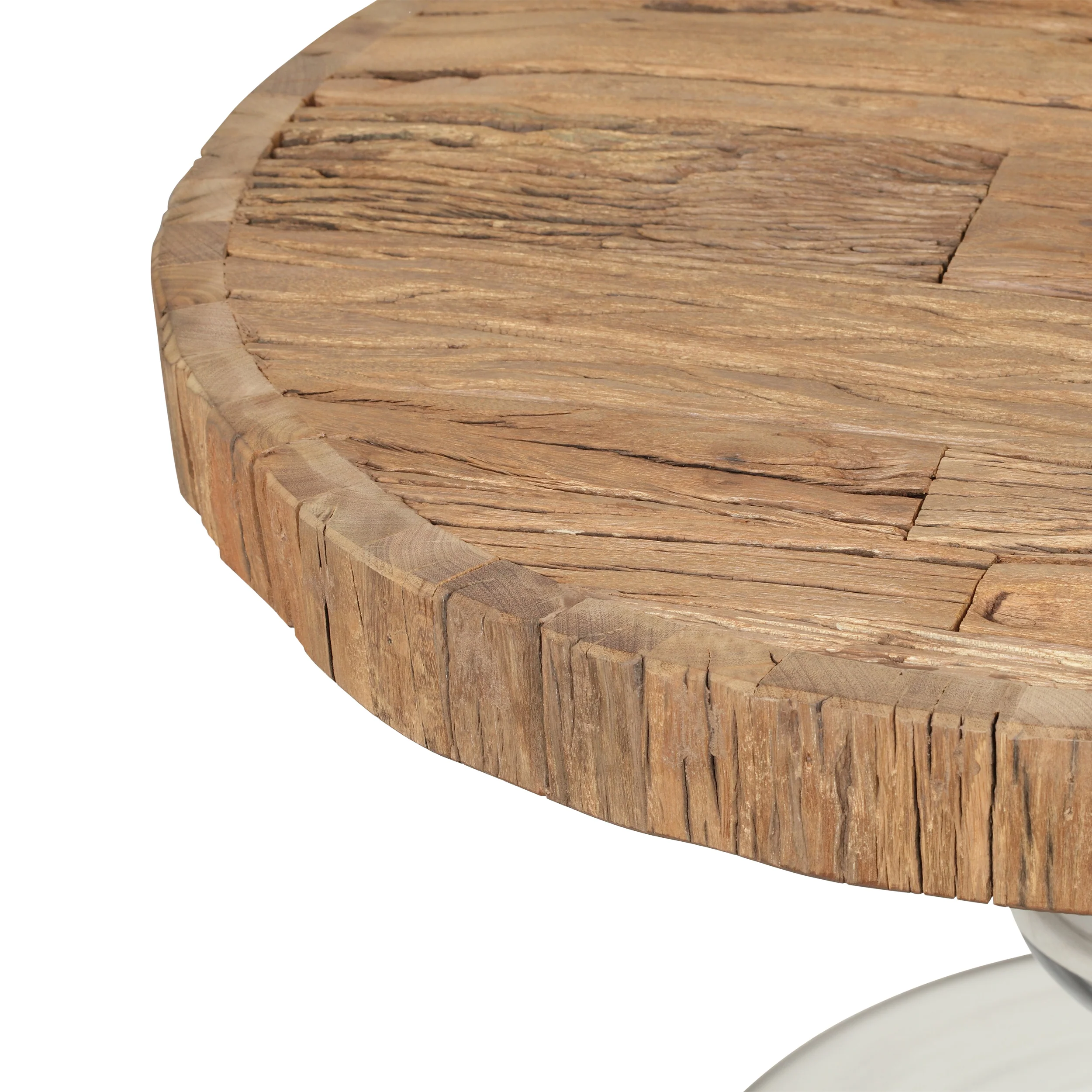 Oxton Handcrafted Rustic Glam Coffee Table with Raw Wood Tabletop - furnishings