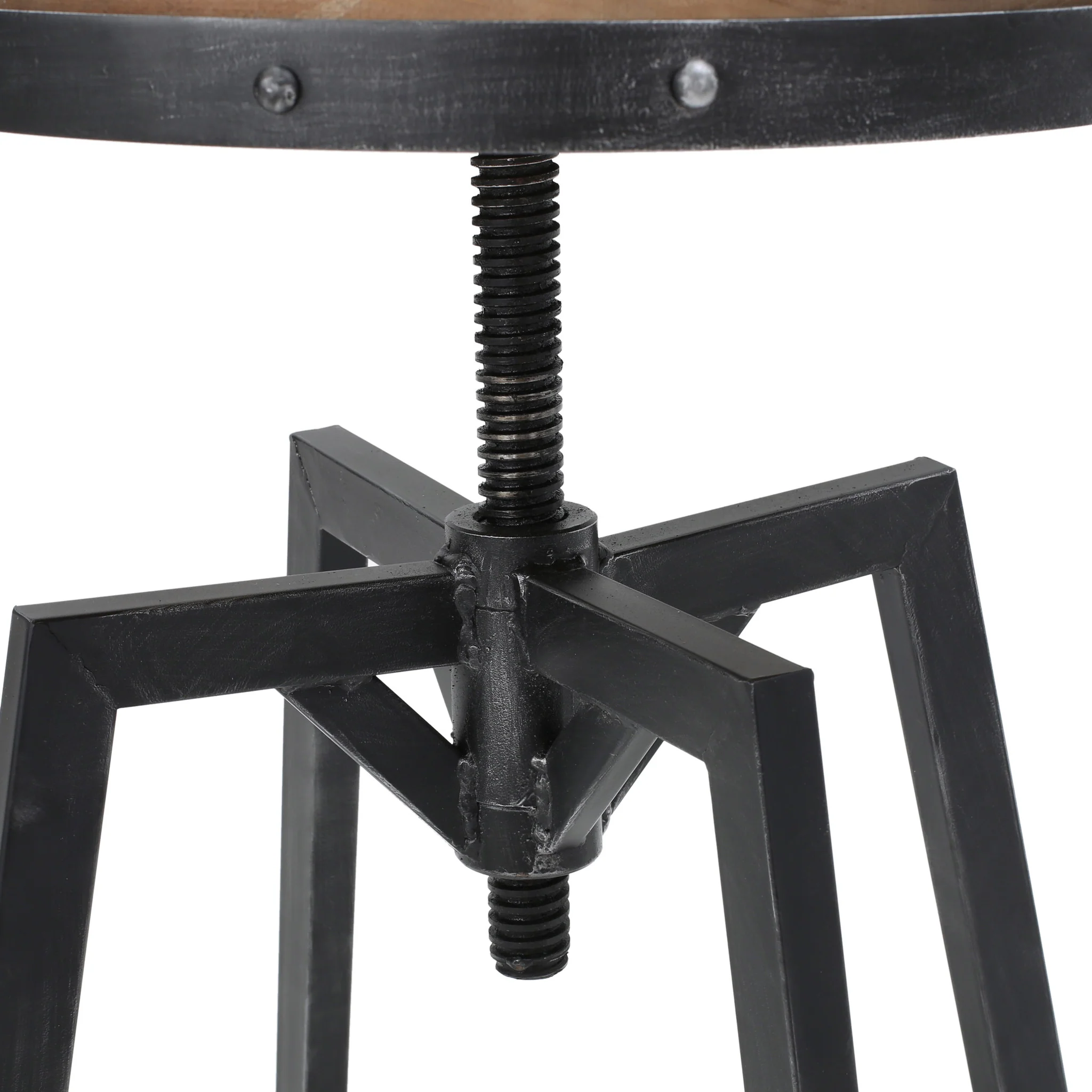Poe Anique Finish Firwood Height Adjustable Bar Stool - furnishings