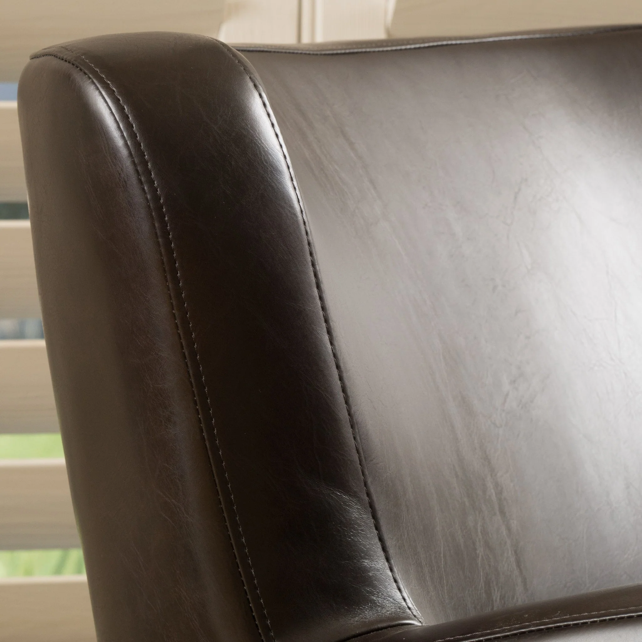 Almendro Bonded Leather Wingback Swivel Club Chair - furnishings