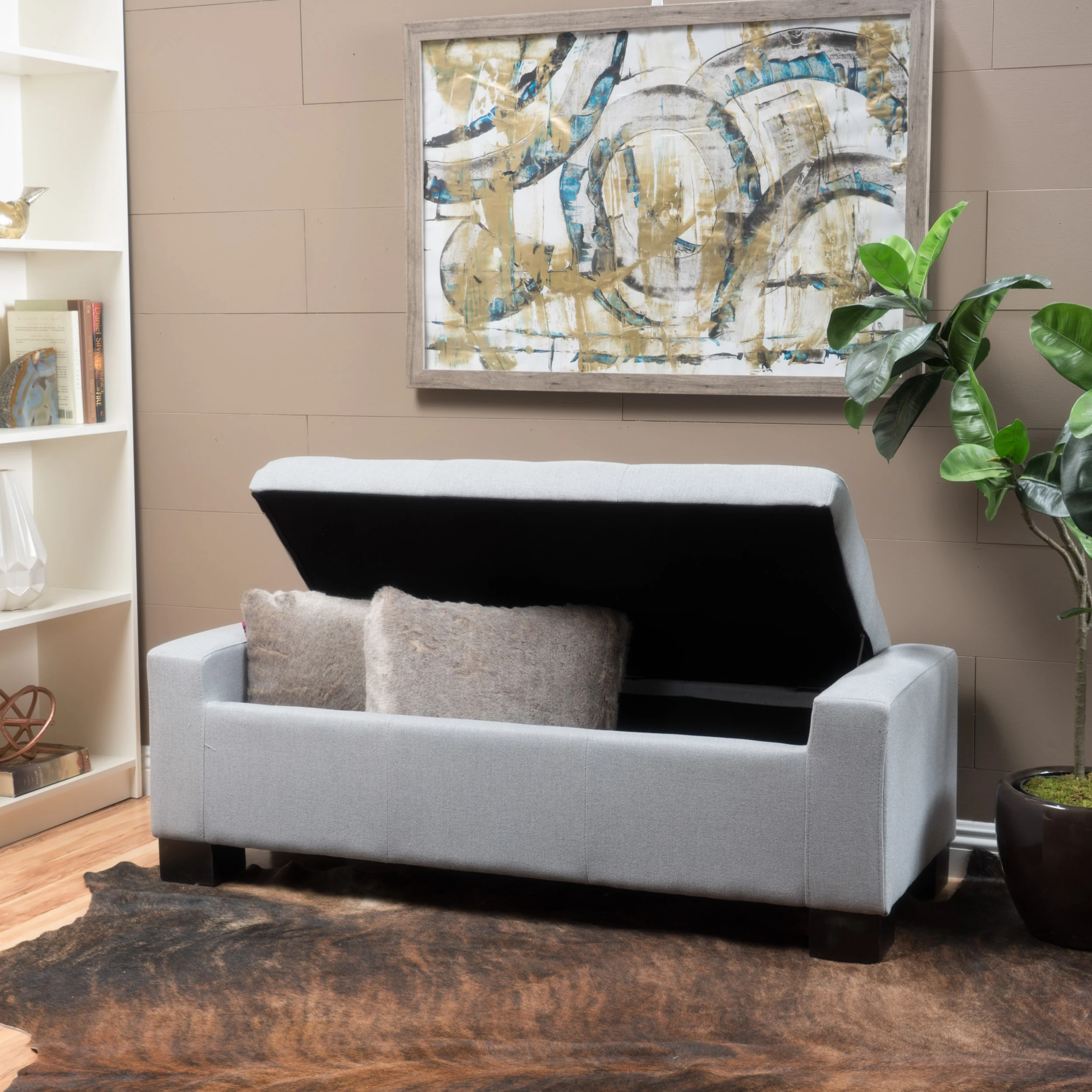 Legacy Tufted Top Fabric Storage Ottoman - furnishings