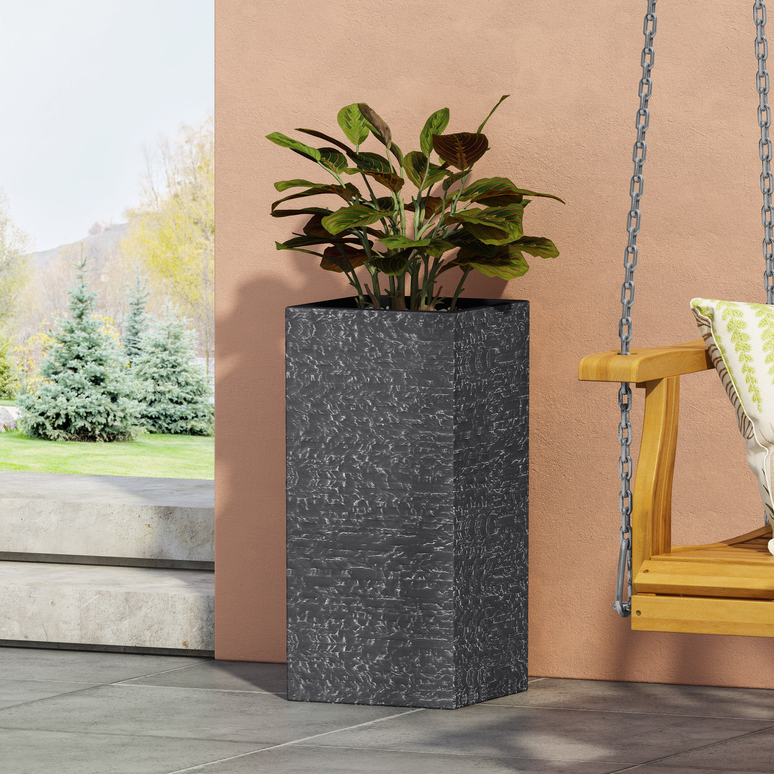 Leiman Outdoor Cast Stone Planter - furnishings