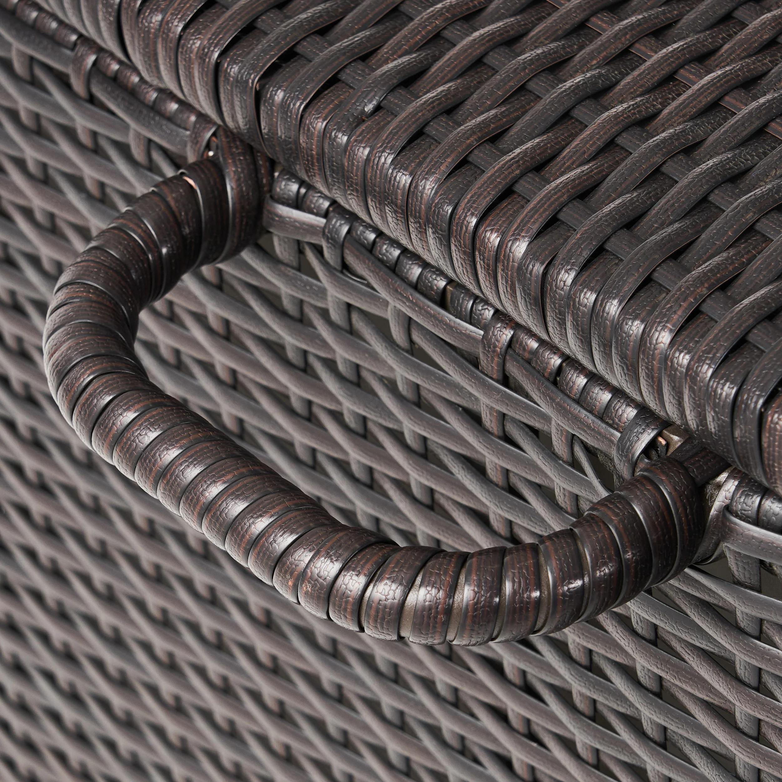 Freeport Brown Wicker Storage Bin - furnishings