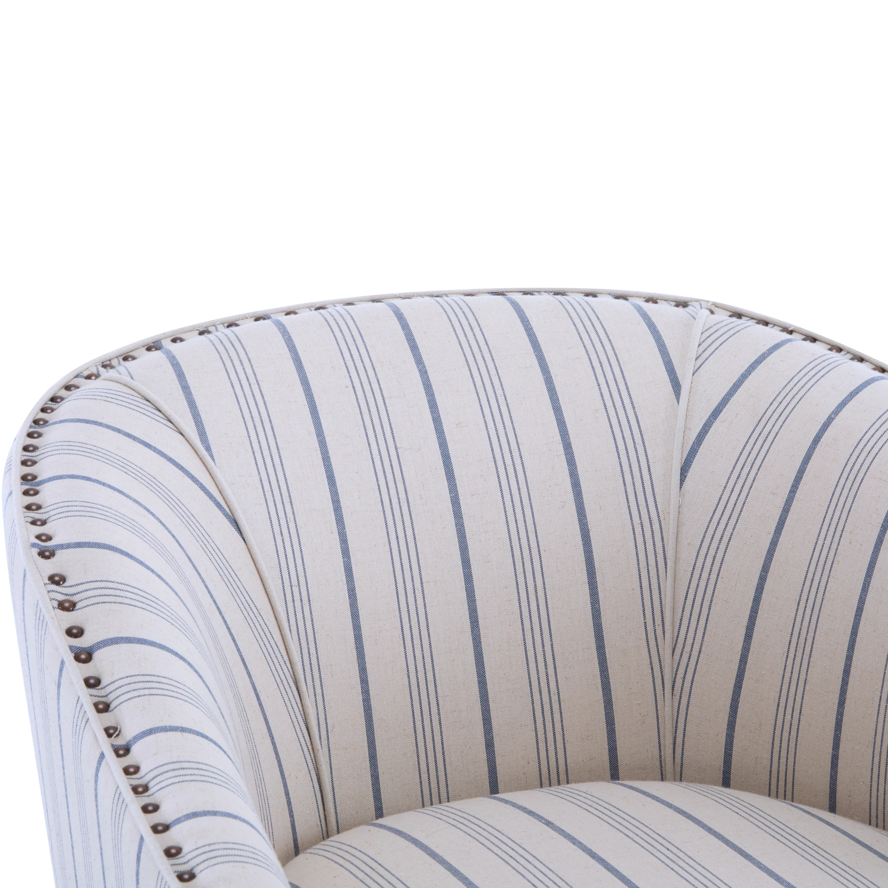 Hawthorne Beige and Blue Stripe Fabric Arm Chair (Set of 1) - furnishings