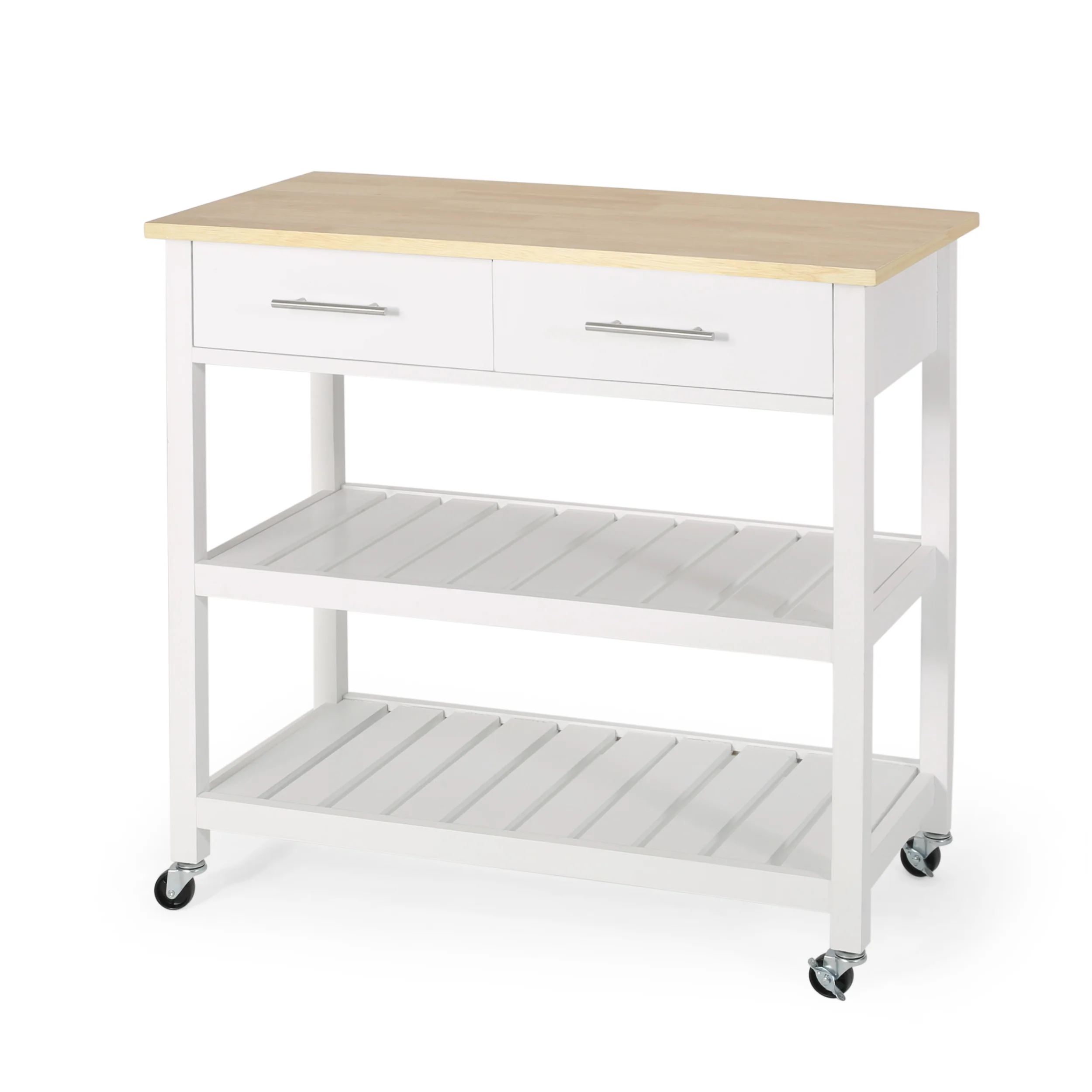 Enon Contemporary Kitchen Cart with Wheels - furnishings
