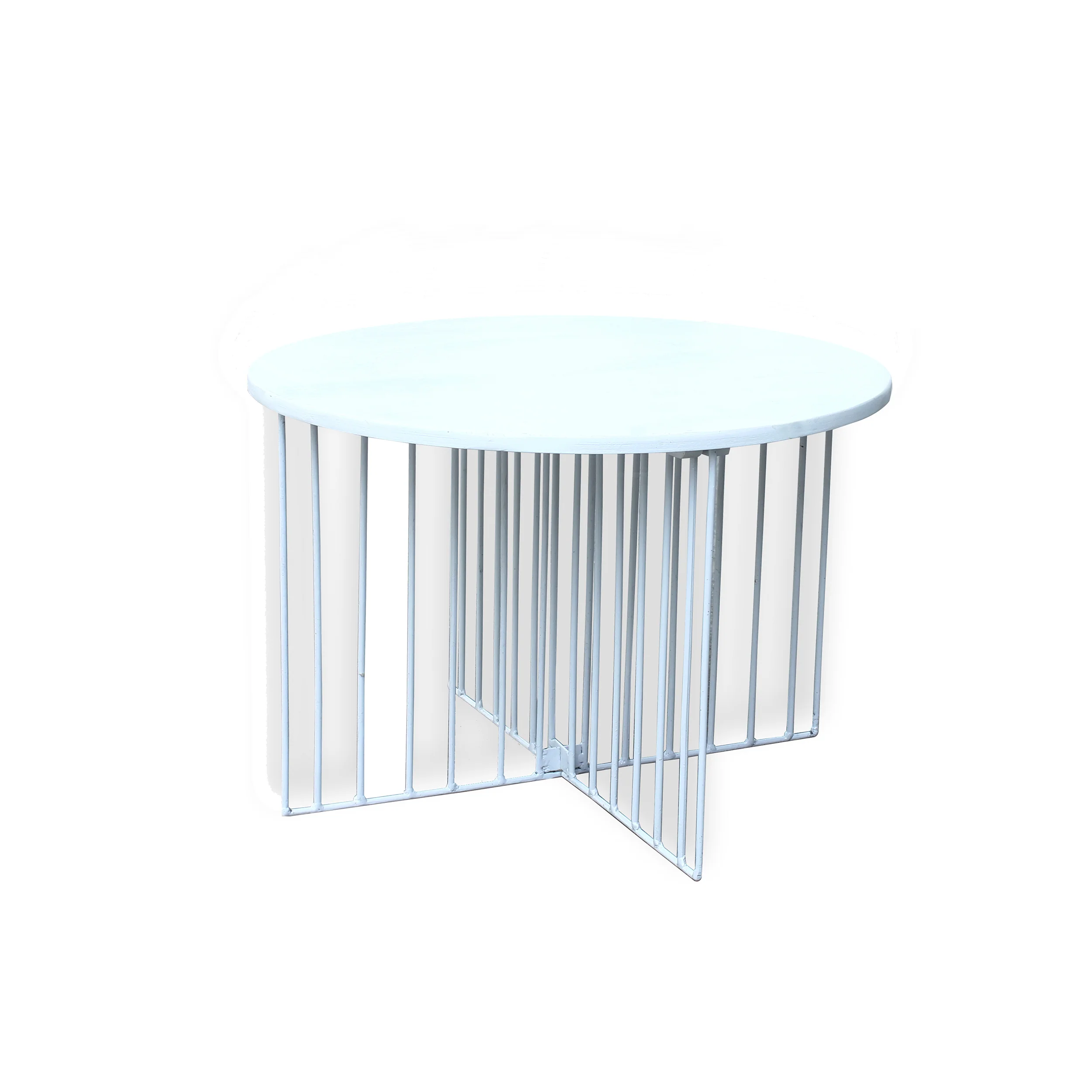 Alissa Modern White Finished Mango Wood Coffee Table with White Finished Metal Frame - furnishings