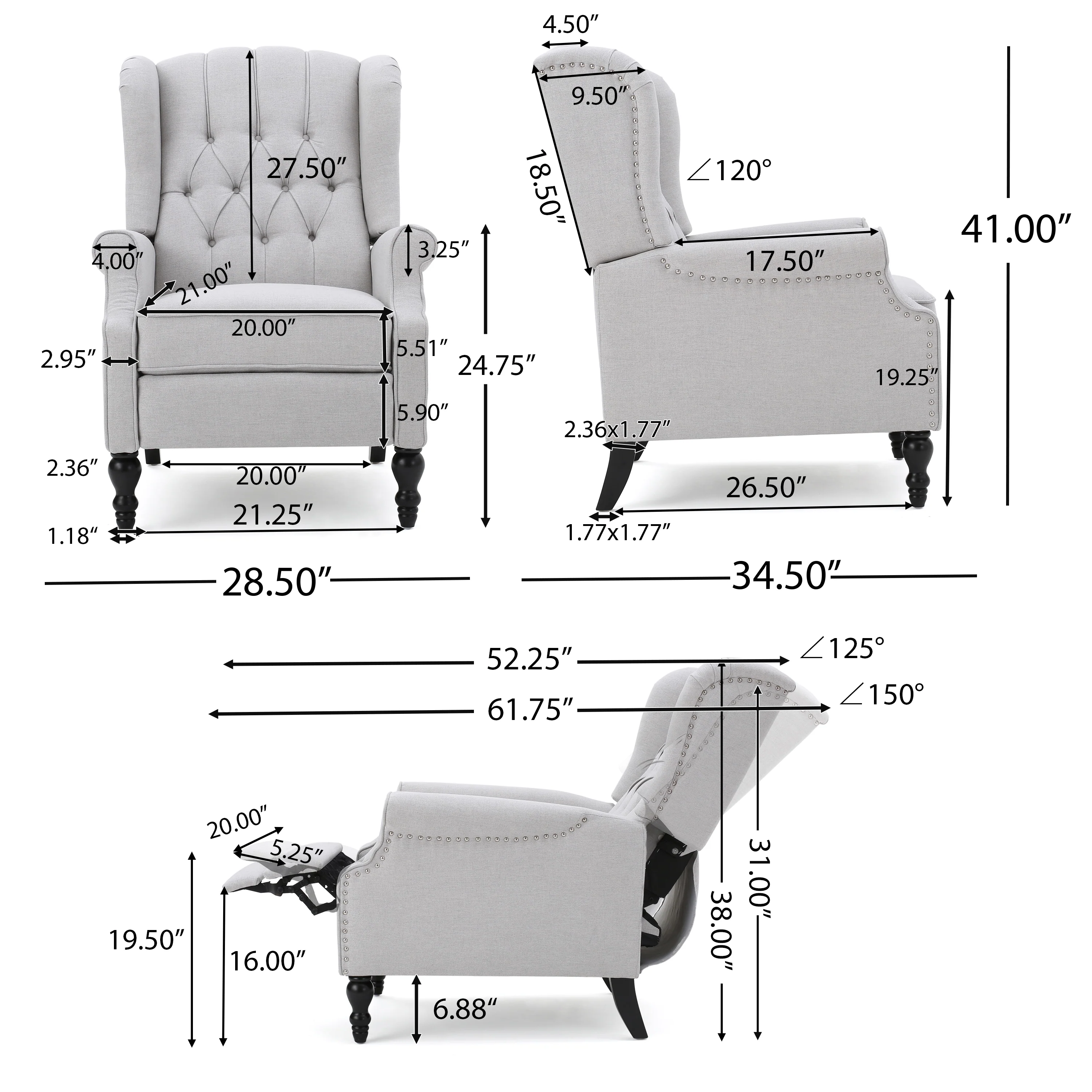 Elizabeth Tufted Back Recliner - furnishings