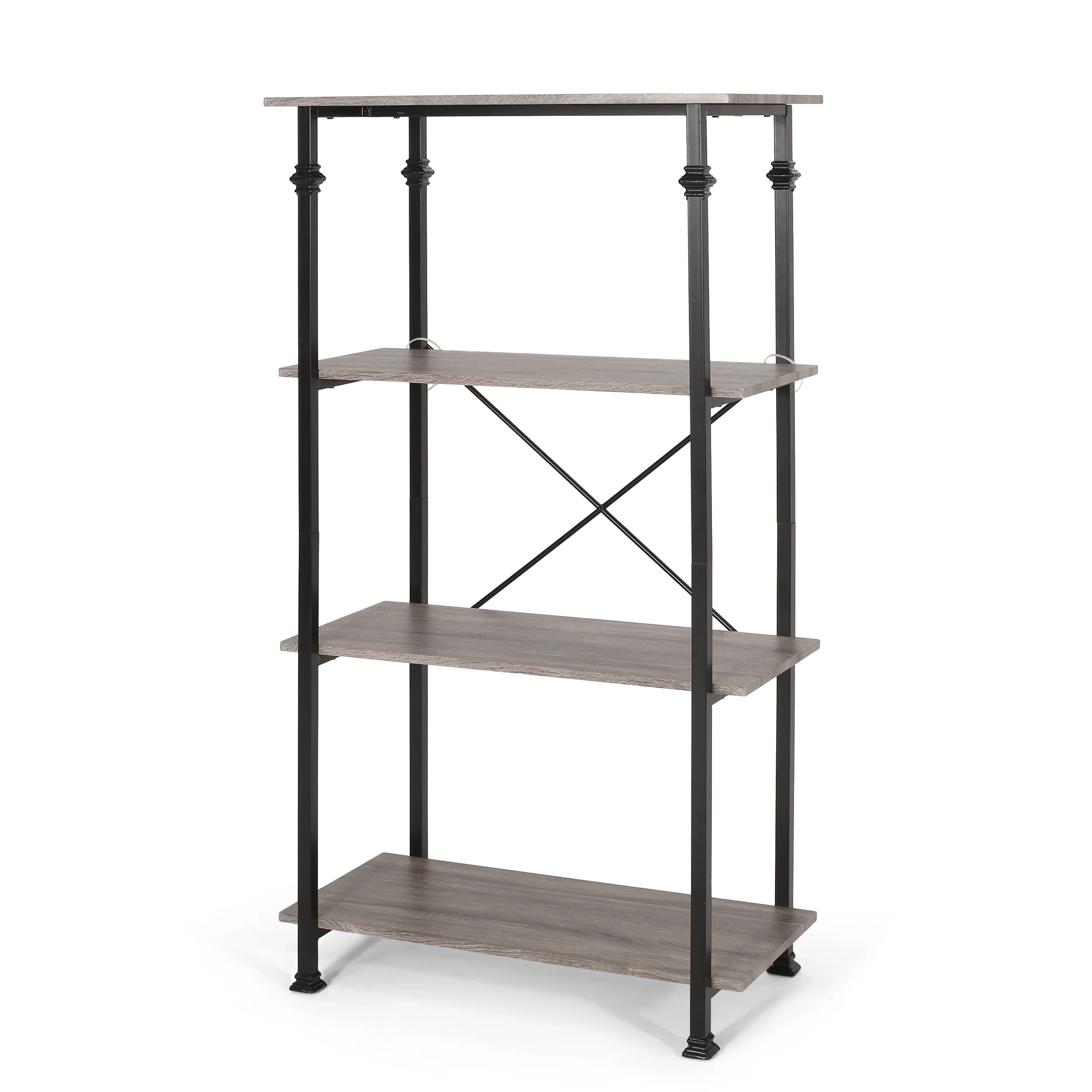 Gessling Modern Industrial 4 Shelf Etagere Bookcase - furnishings