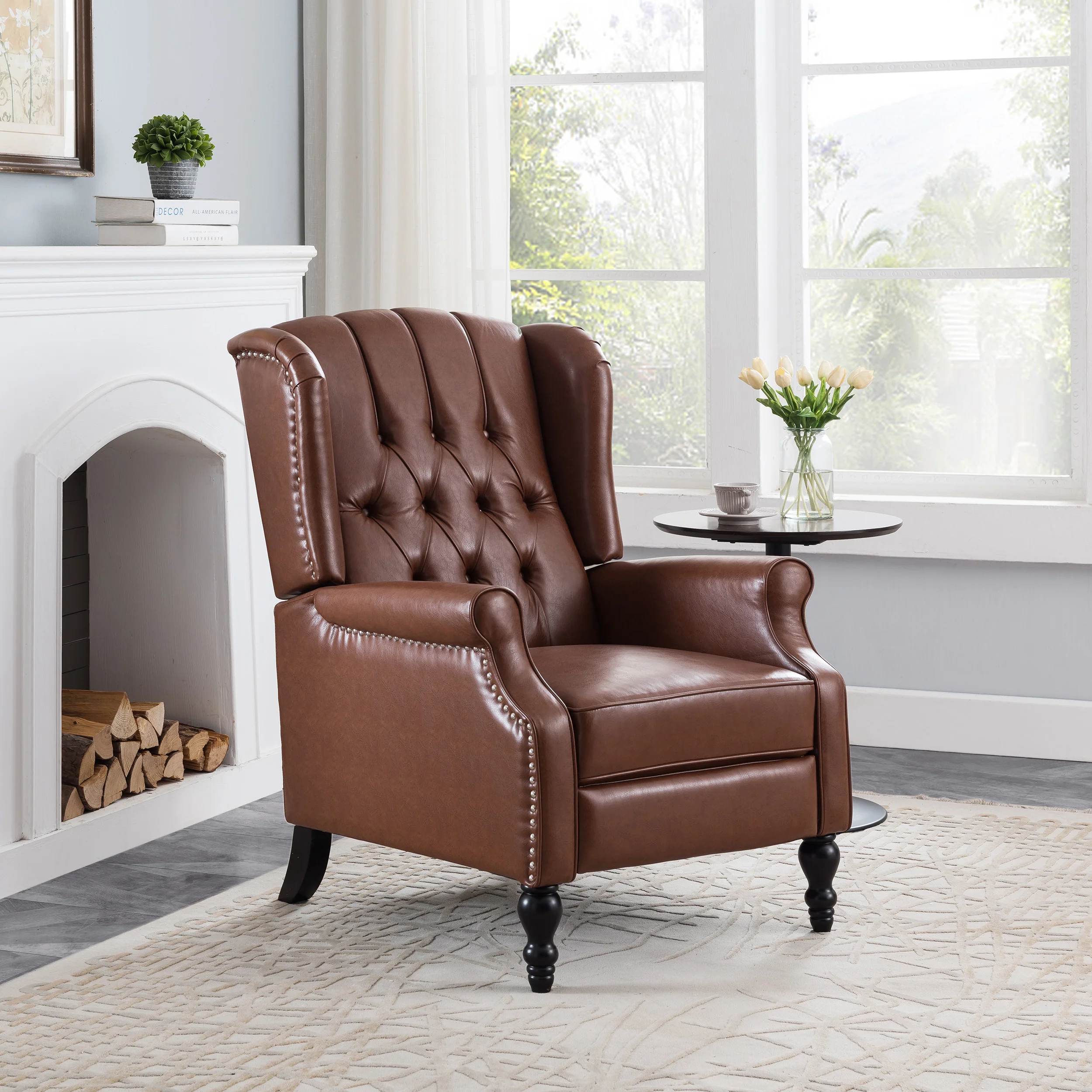 Temzyl Contemporary Tufted Recliner - furnishings