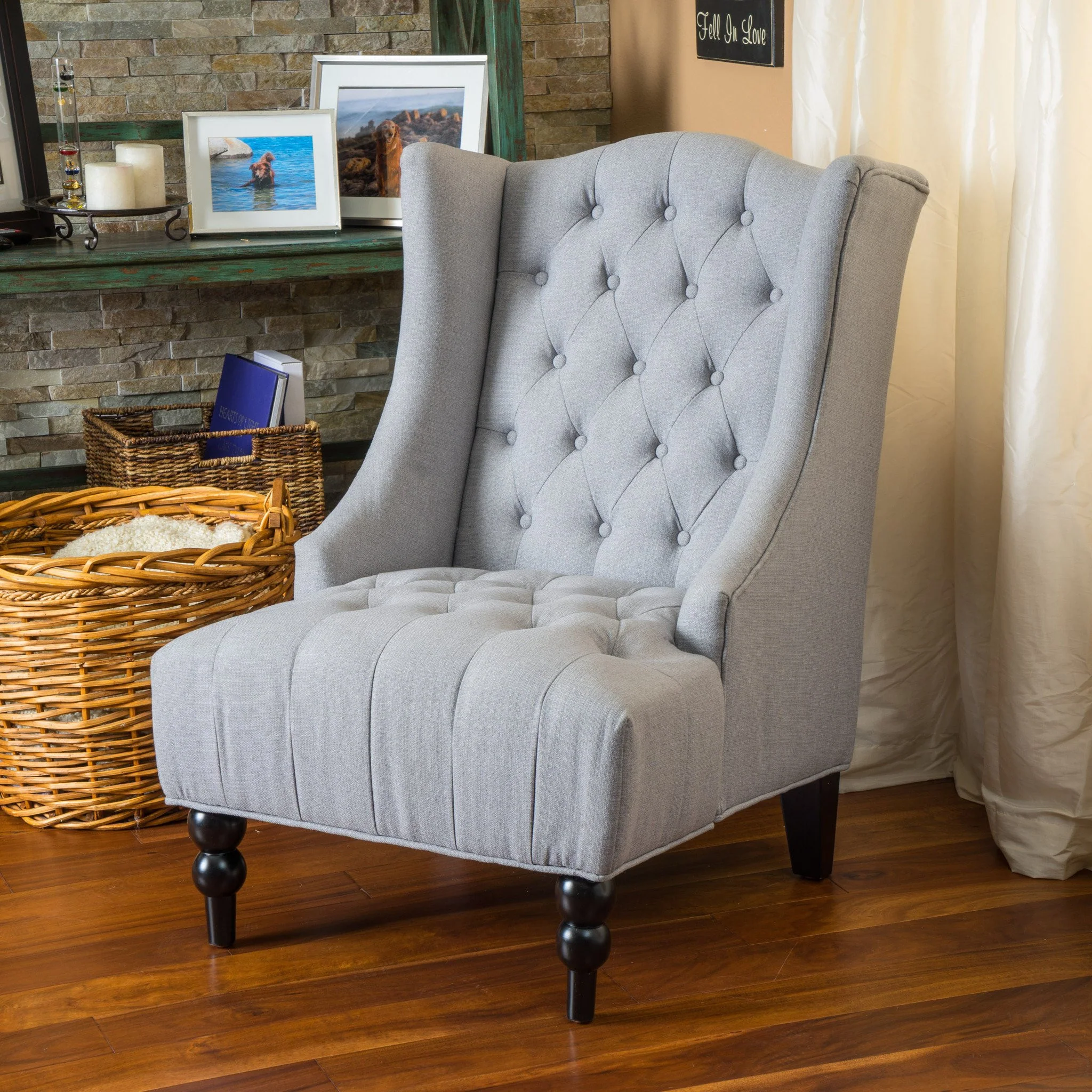 Clarice Fabric High Back Wingback  Accent Chair - furnishings