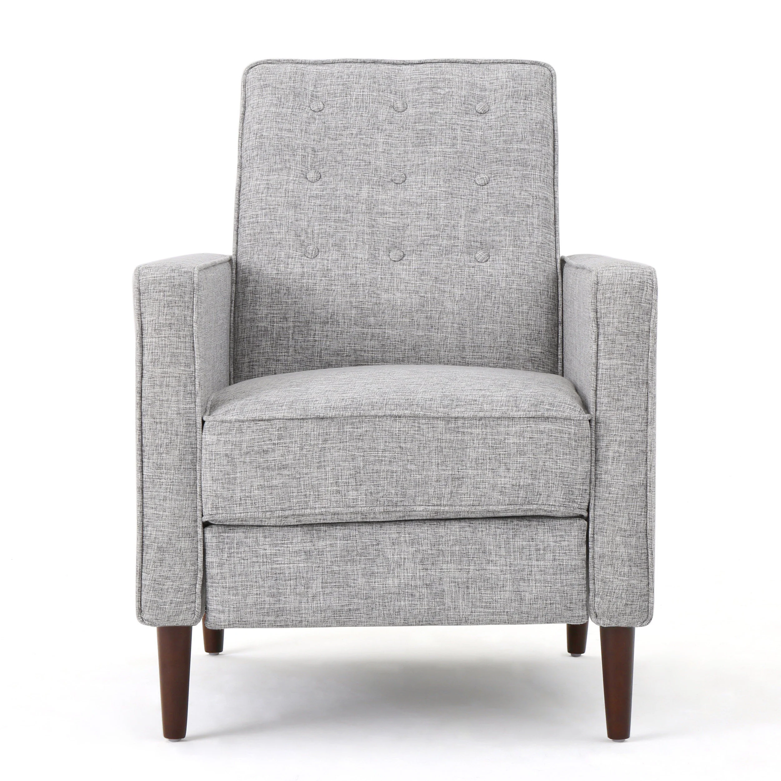 Macedonia Mid Century Modern Tufted Back Fabric Recliner - furnishings