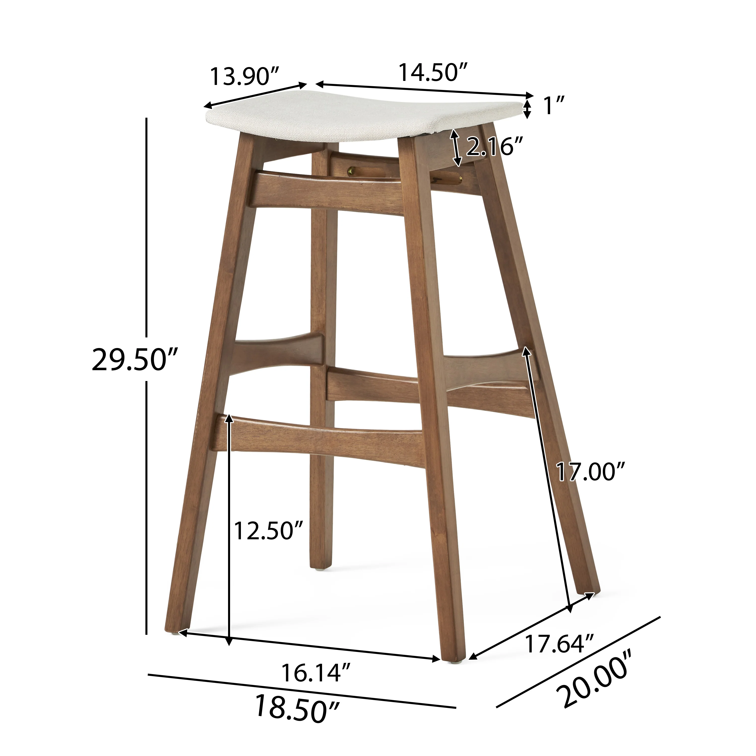 Ethel Natural Walnut Finish Rectangular 3 Piece Bar Set - furnishings