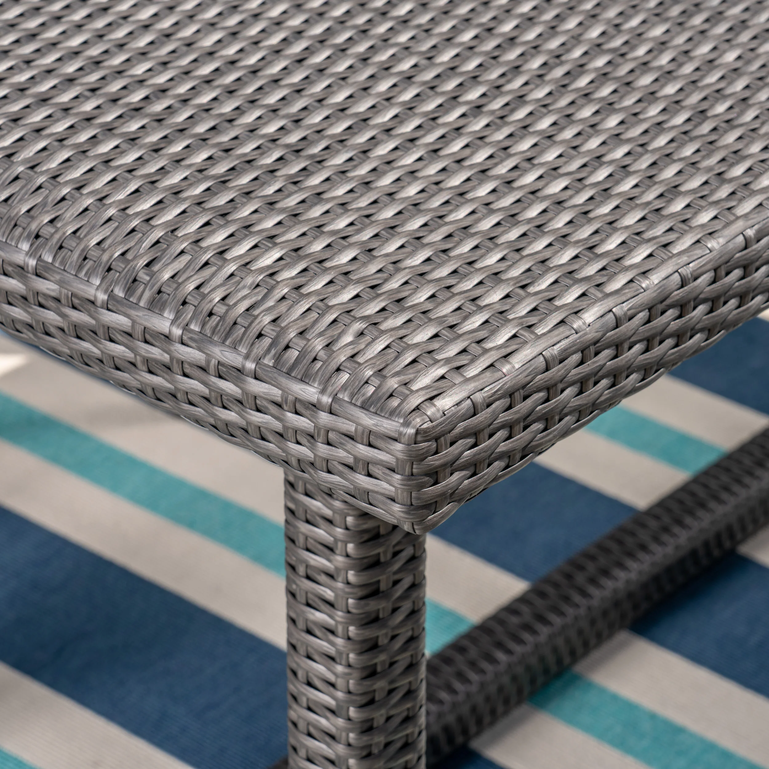 Olivia Outdoor 7 Piece Wicker Dining Set, Grey - furnishings