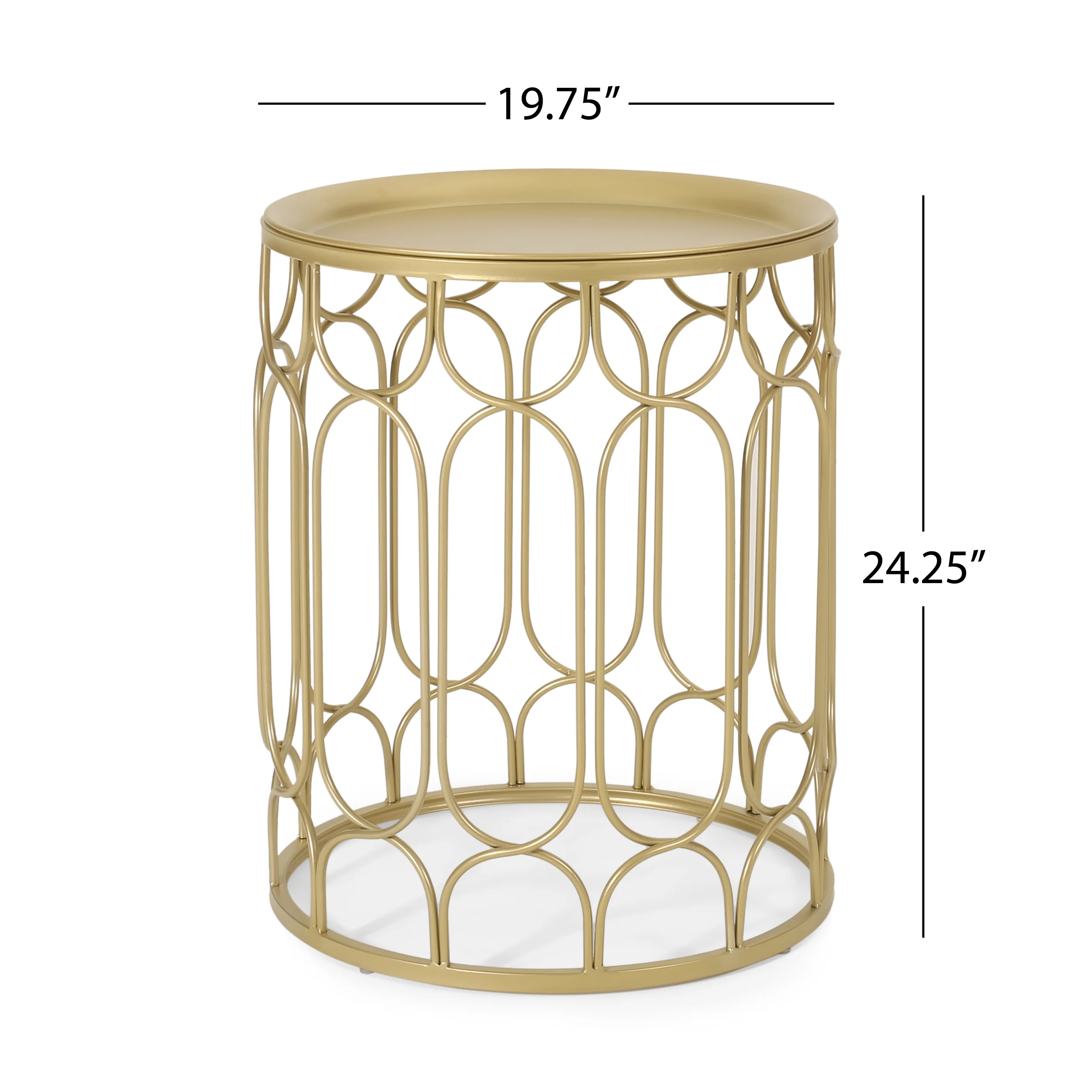 Tamarisk Modern Glam End Table, Champagne Gold - furnishings
