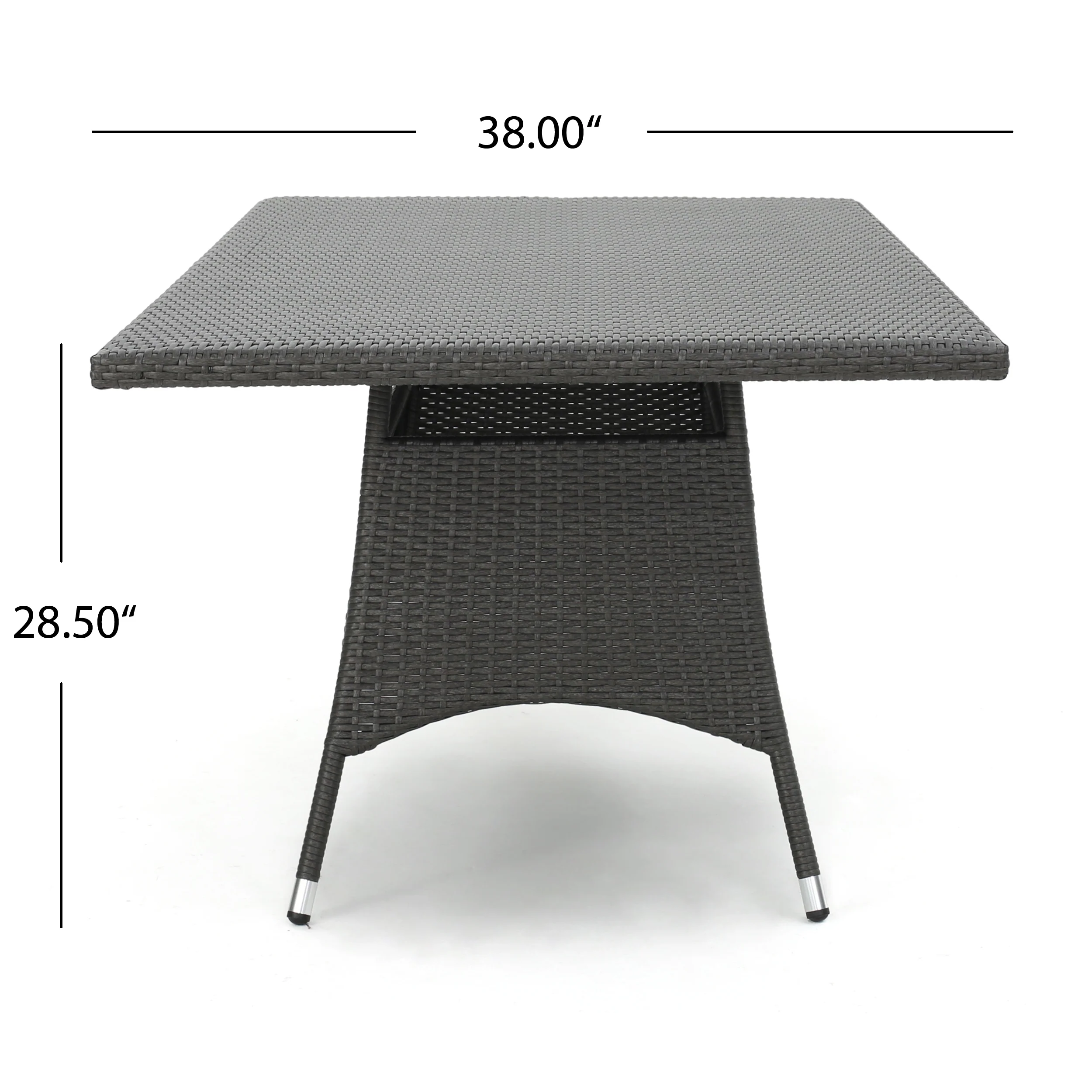 Haley Outdoor 7 Piece Wicker Dining Set, Grey - furnishings