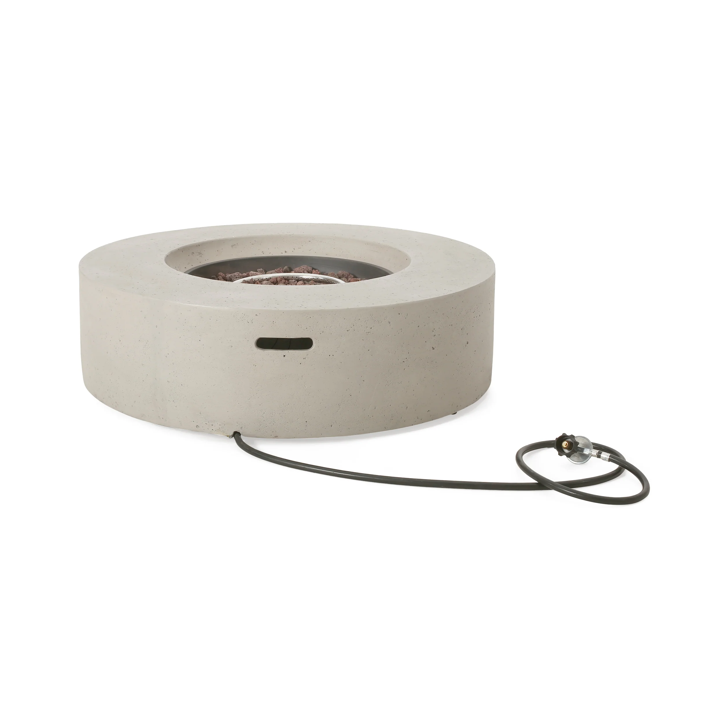 Hearth Circular 50K BTU Outdoor Gas Fire Pit Table with Tank Holder - furnishings