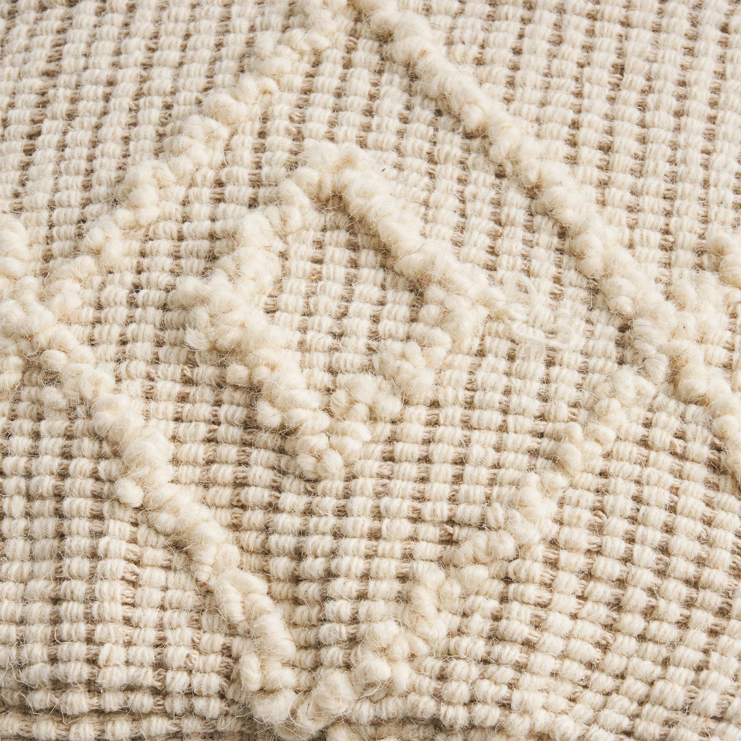 Cristina Boho Wool and Cotton Ottoman Pouf - furnishings