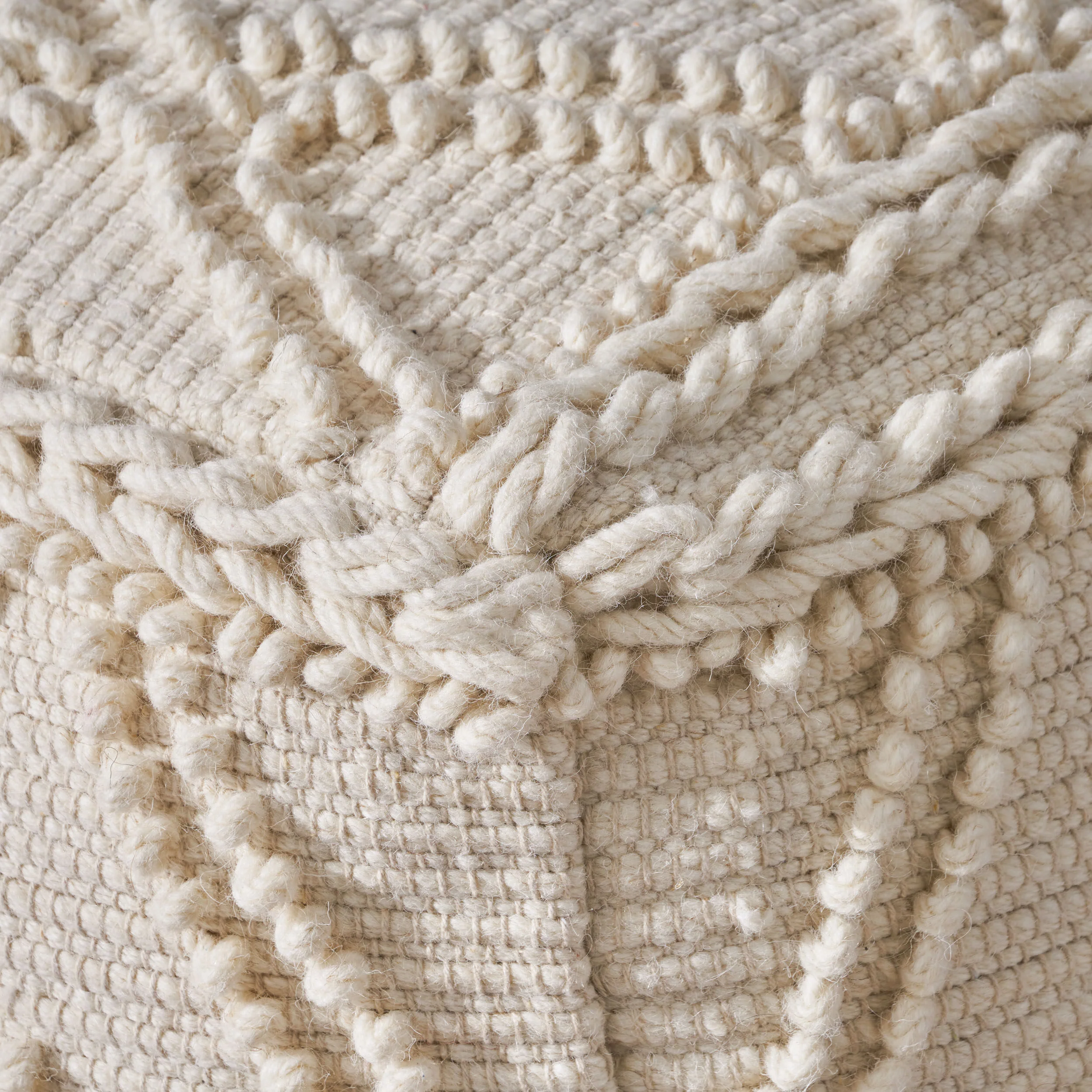 Truda Boho Handcrafted Fabric Pouf - furnishings