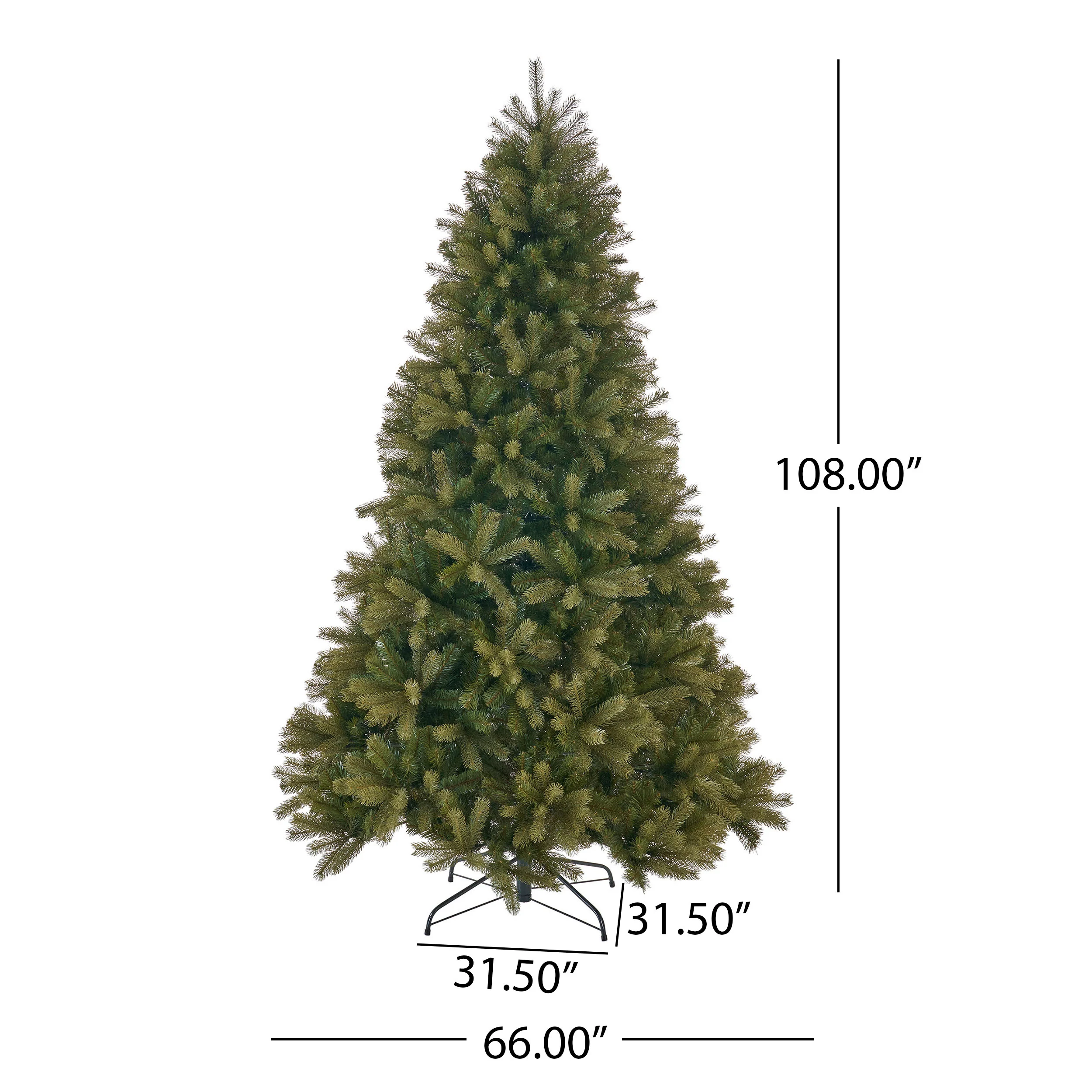 9-foot Mixed Spruce Hinged Artificial Christmas Tree - furnishings