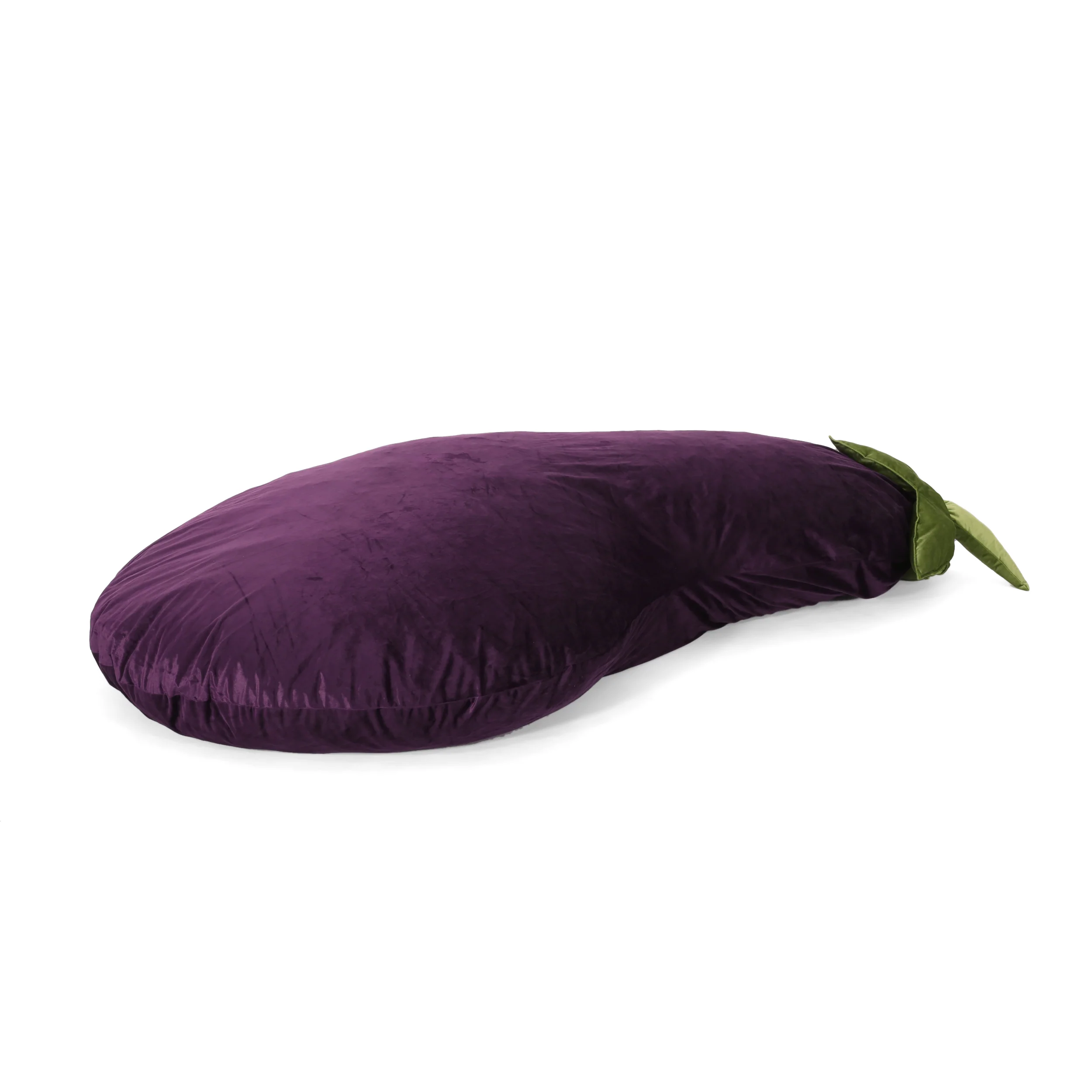 Hudspeth Modern 7.5 Ft. Velvet Eggplant Bean Bag - furnishings