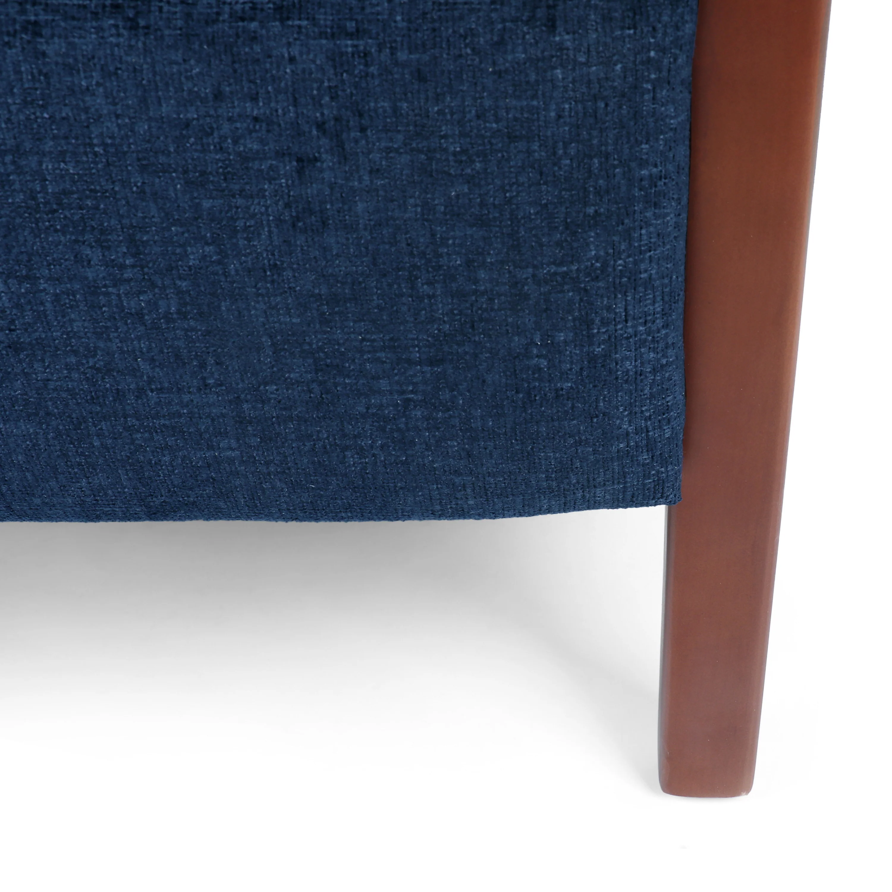 Mendota Mid Century Modern Fabric Channel Stitch Wood Pushback Recliners, Set of 2 - furnishings