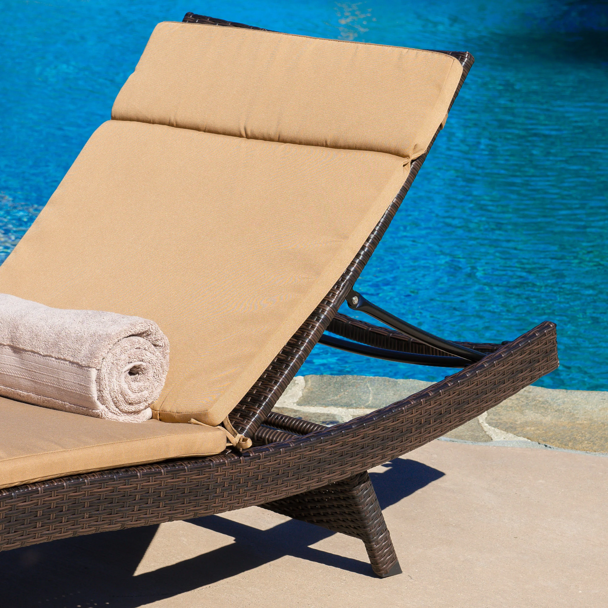 Soleil Outdoor Water Resistant Chaise Lounge Cushion - furnishings