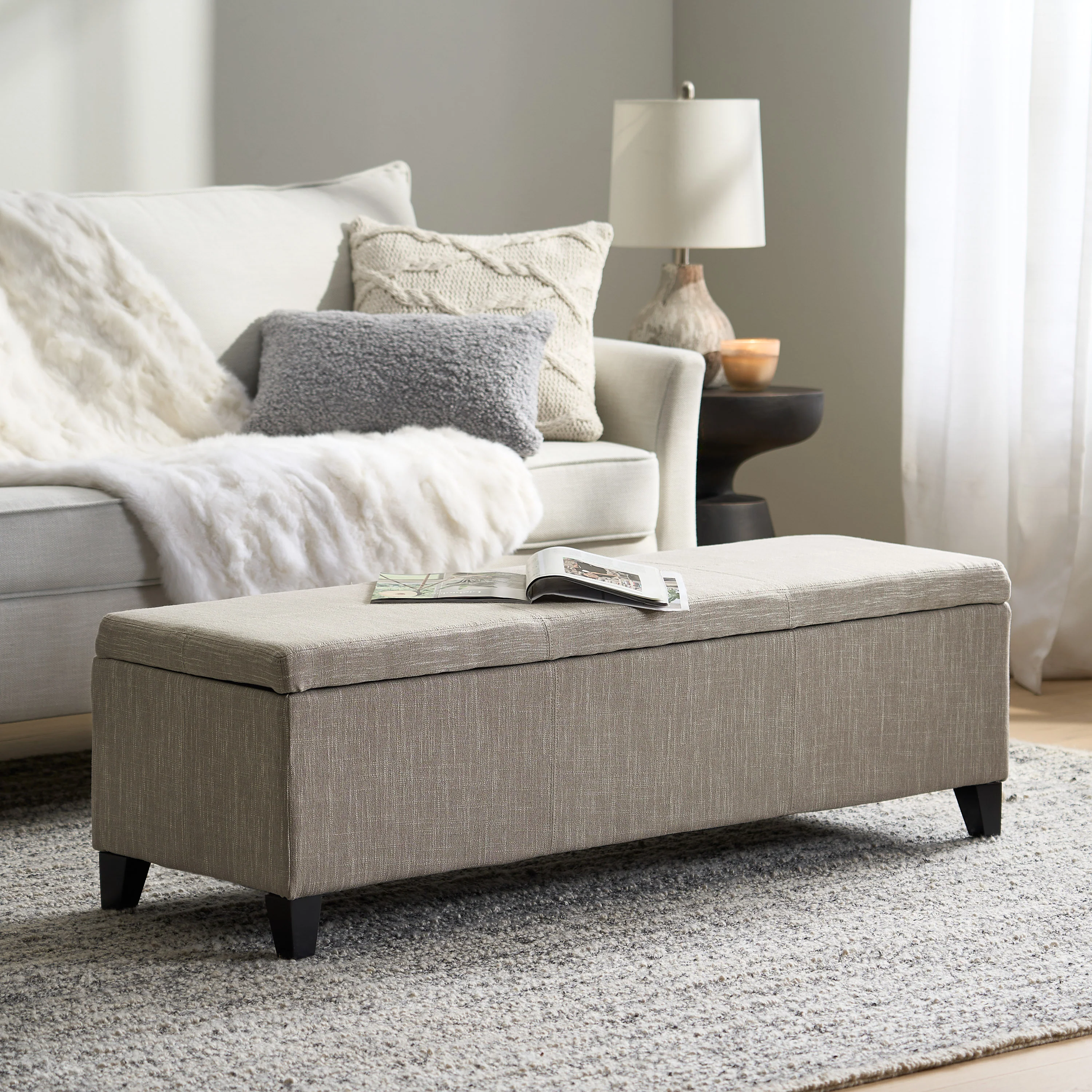 Rupert Upholstered Storage Ottoman Bench - furnishings