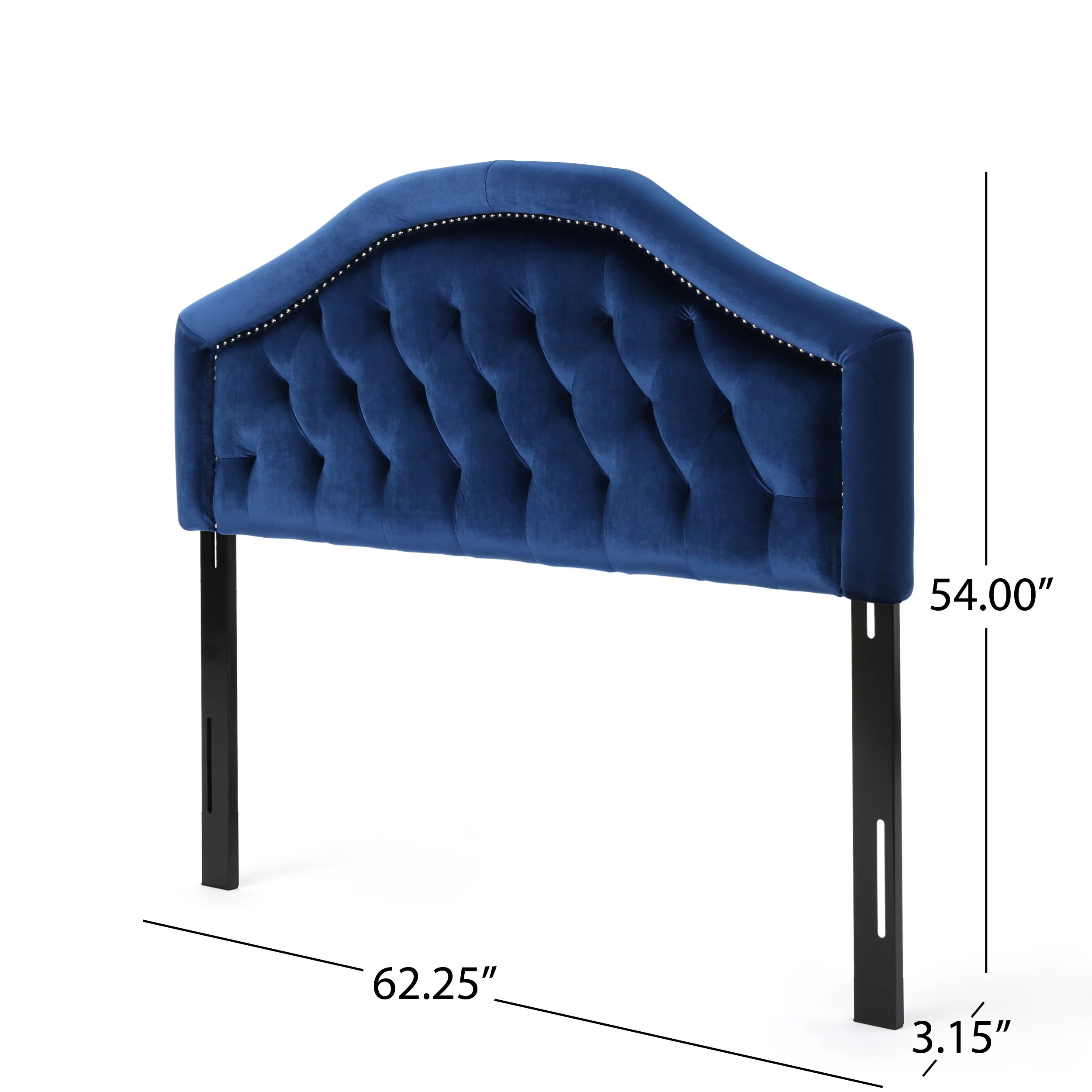 Lazarus New Velvet Studded Seam Tufted Queen/Full Headboard - furnishings