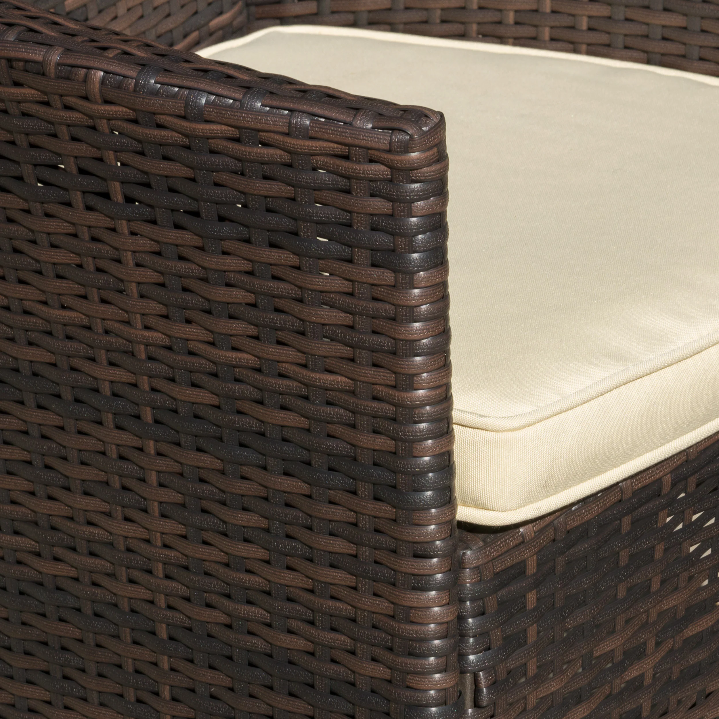 Trellis Outdoor 6 Piece Acacia Wood Dining Set with Wicker Dining Chairs - furnishings