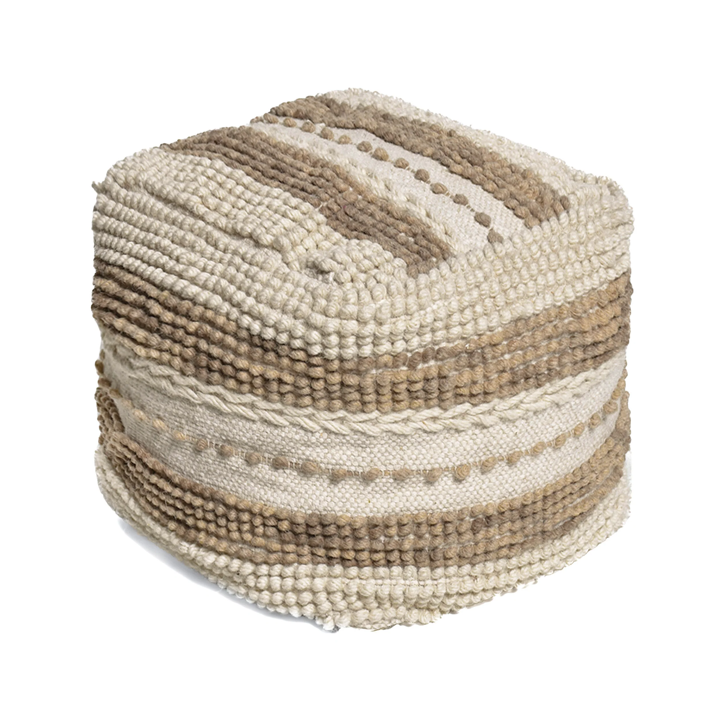 Rut Contemporary Handcrafted Fabric Cube Pouf - furnishings