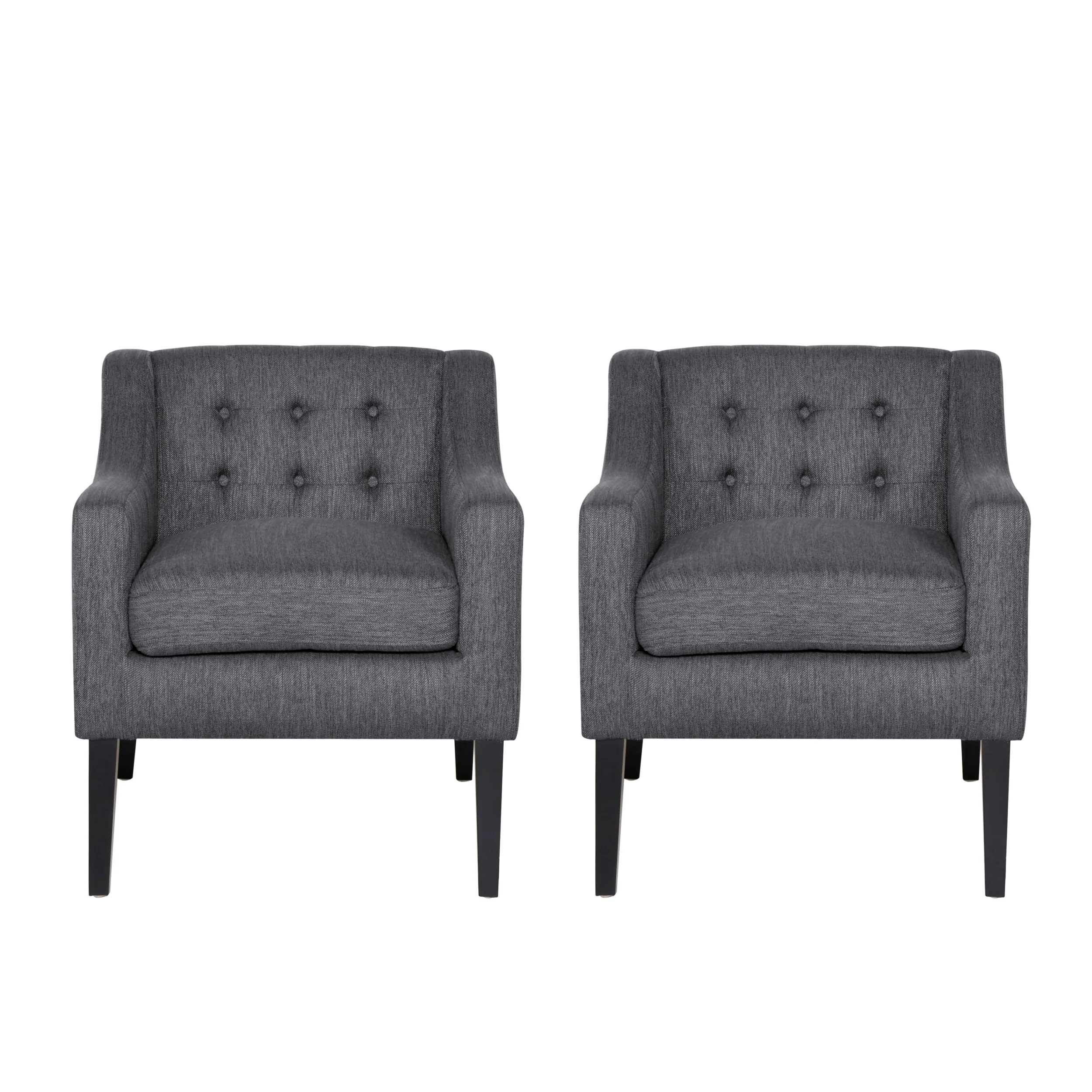 Aragon Contemporary Fabric Tufted Accent Chairs, Set of 2 - furnishings