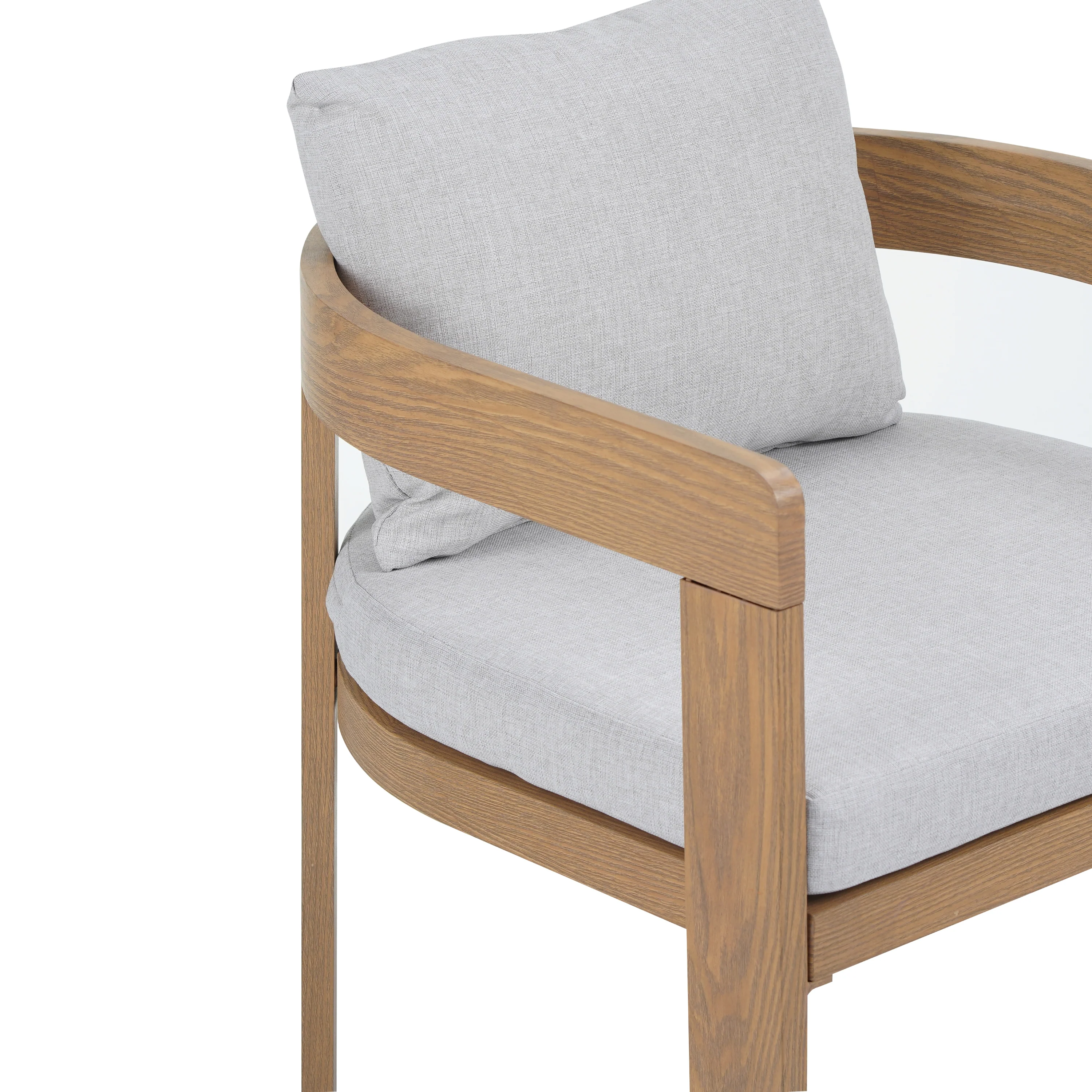 Olaly Modern Boucle Dining Chairs with Arms & Aluminum Frame - furnishings
