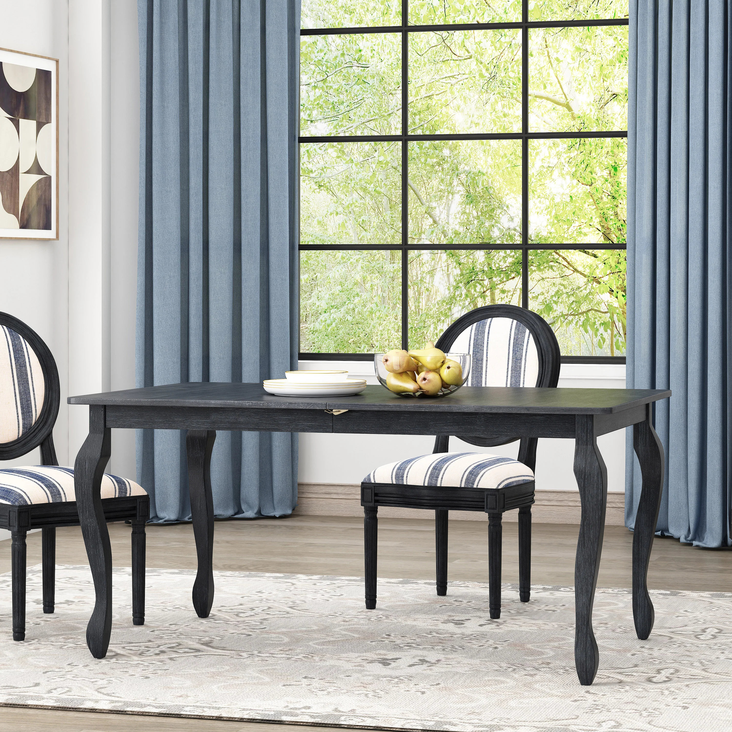 Birdsong French Country Wooden Expandable Dining Table - furnishings