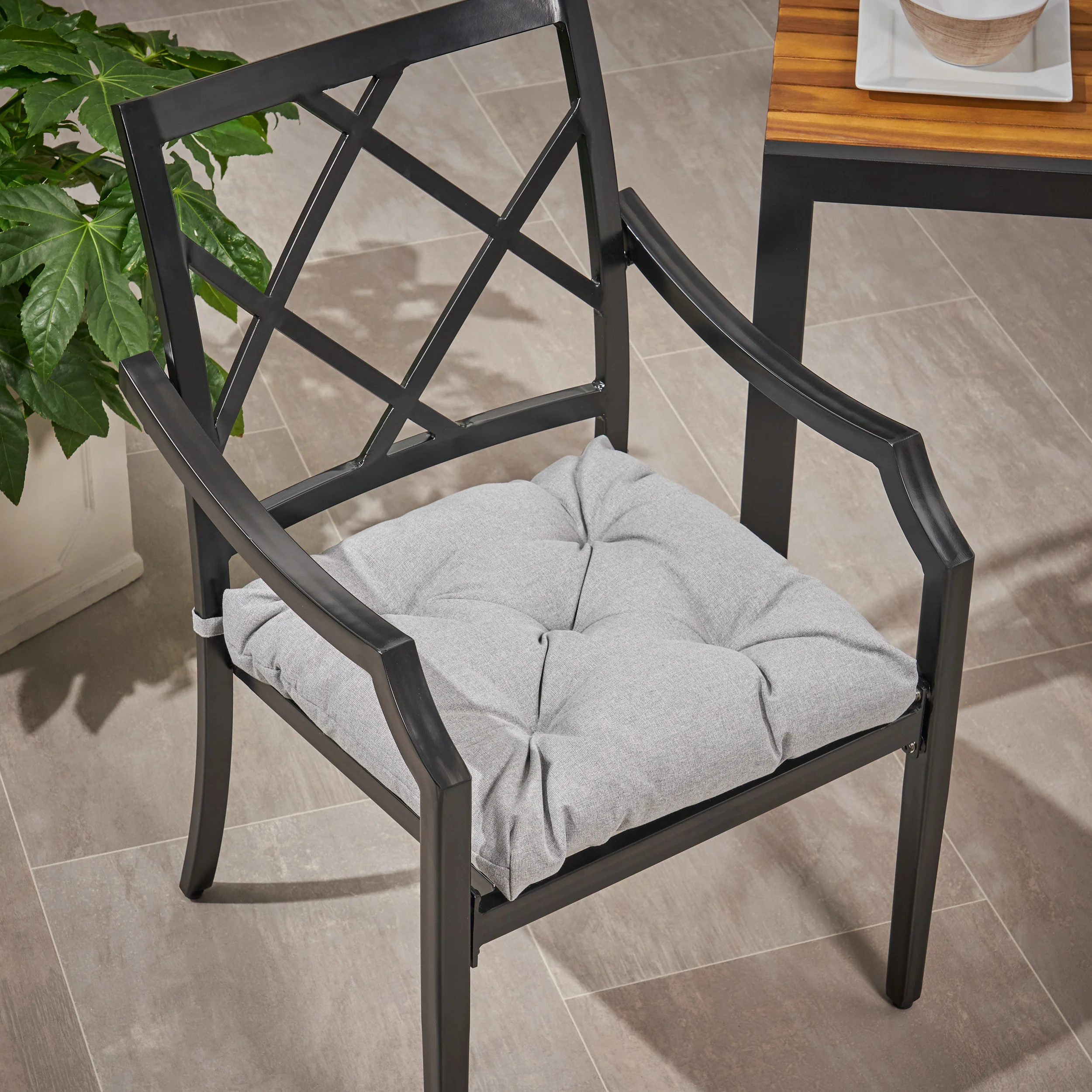 Selina Outdoor Fabric Classic Tufted Chair Cushion - furnishings