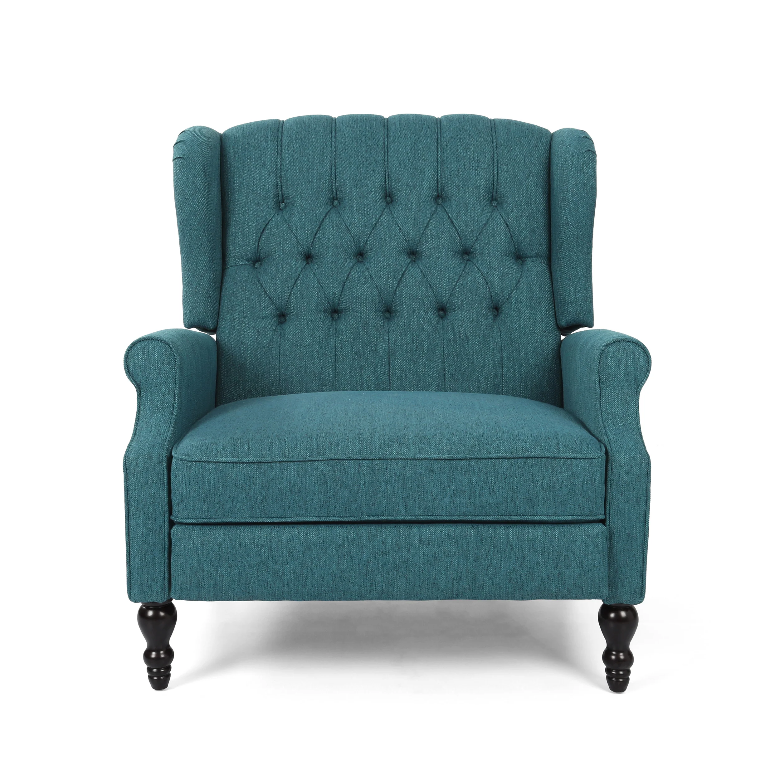 Salome Oversized Tufted Wingback Fabric Push Back Recliner - furnishings