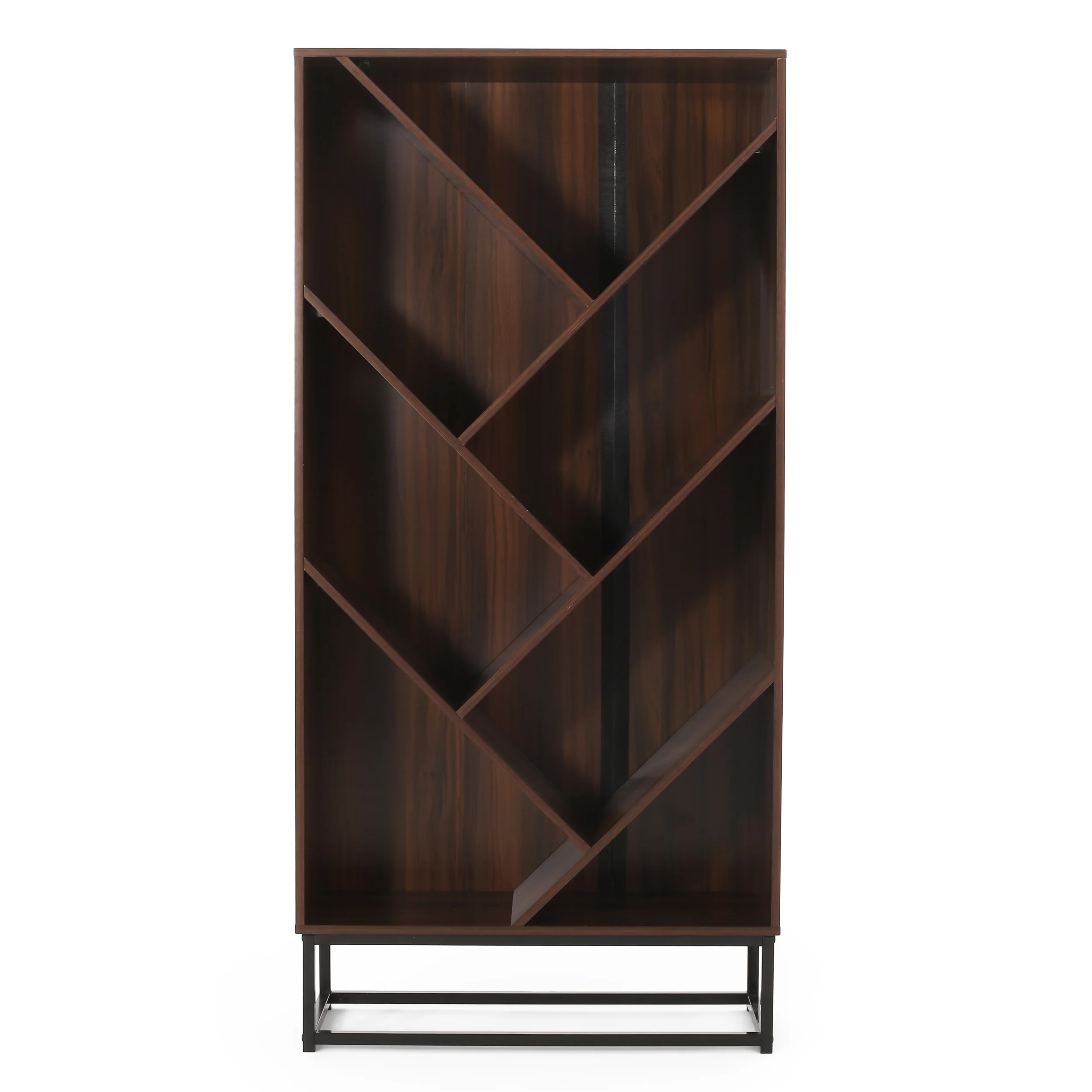 Emory Modern Industrial 6 Shelf V Bookcase - furnishings
