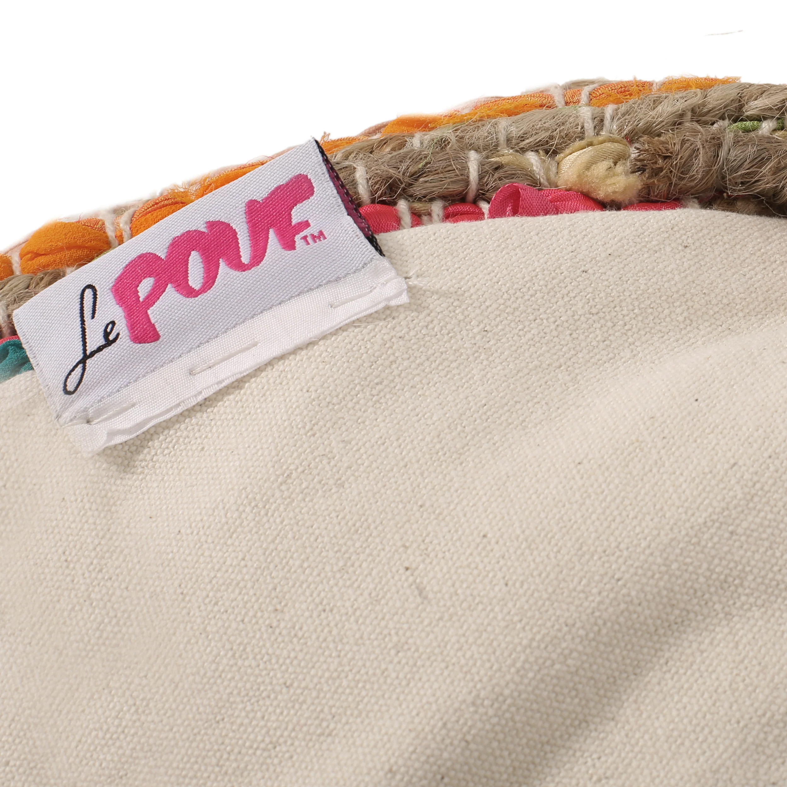 Kemp Handcrafted Boho Fabric Cube Pouf - furnishings