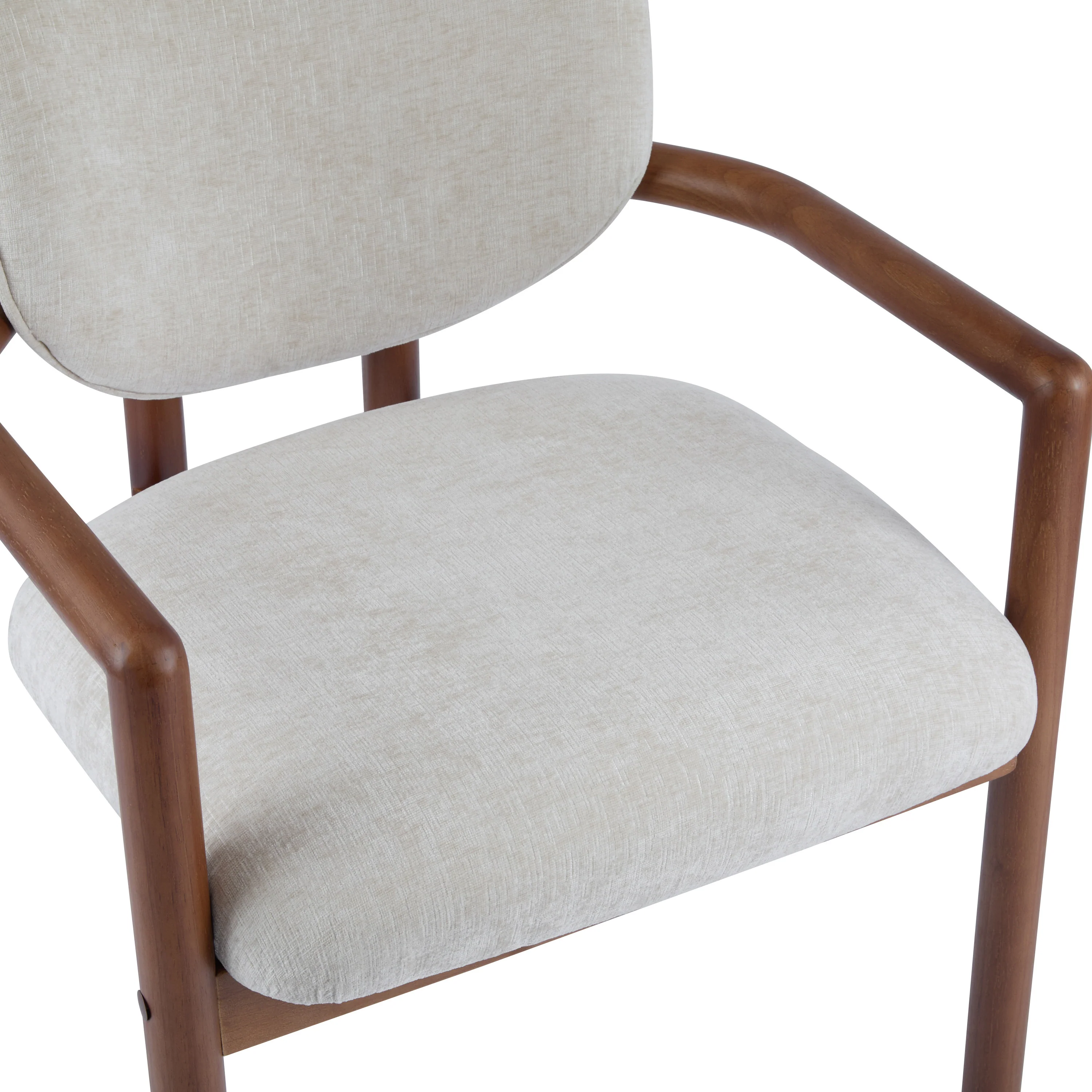 Fluffy Modern Rubberwood Upholstered Dining Chairs - furnishings