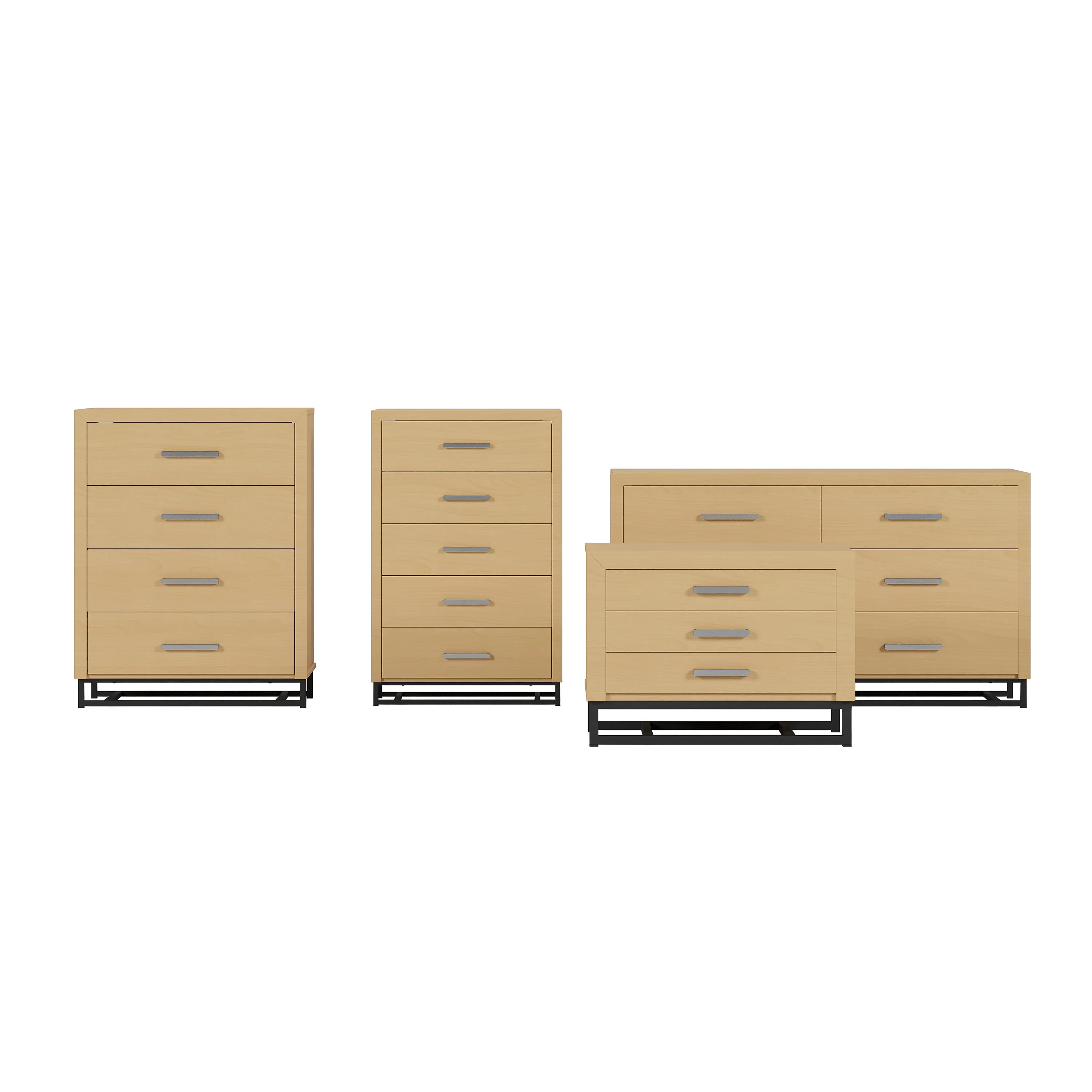 Borah Contemporary Faux Wood 4 Piece Bedroom Set - furnishings