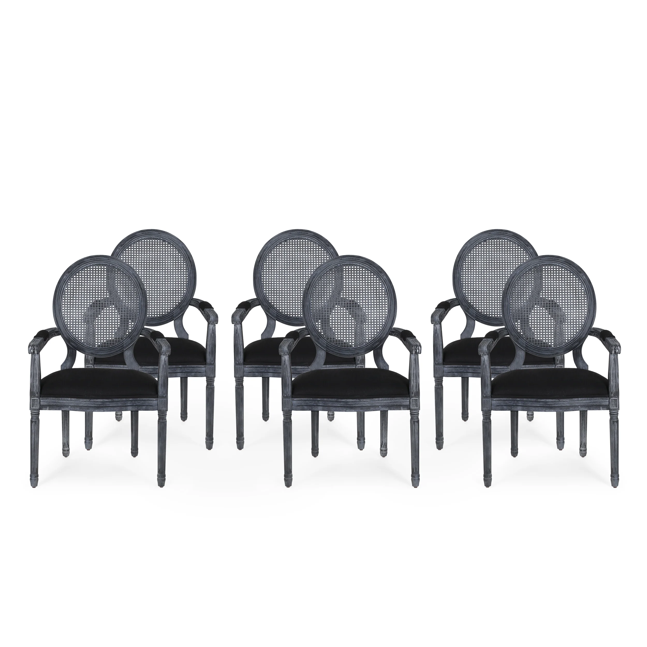 Aisenbrey French Country Wood and Cane Upholstered Dining Chair - furnishings