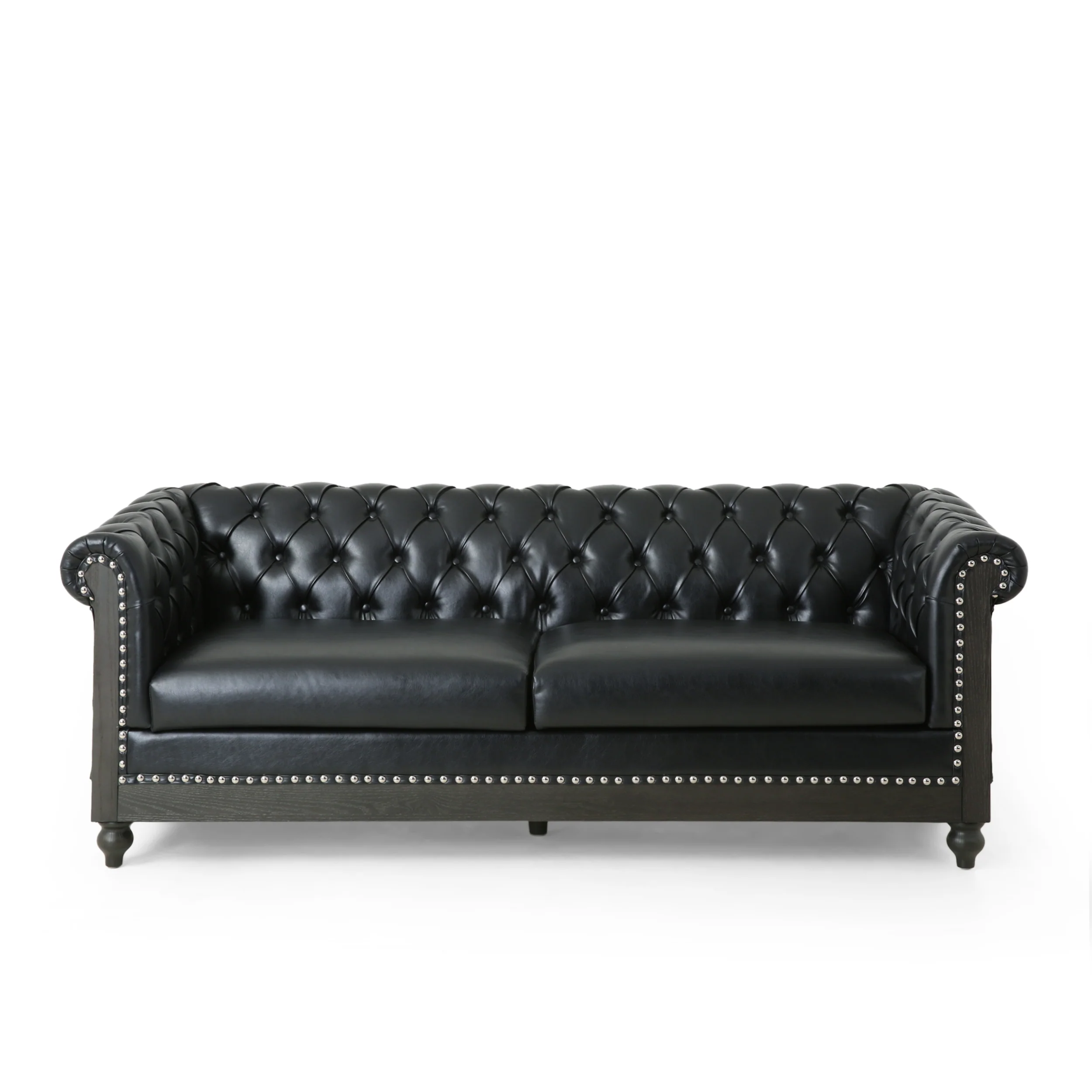 Kinzie Chesterfield Tufted 3 Seater Sofa with Nailhead Trim - furnishings