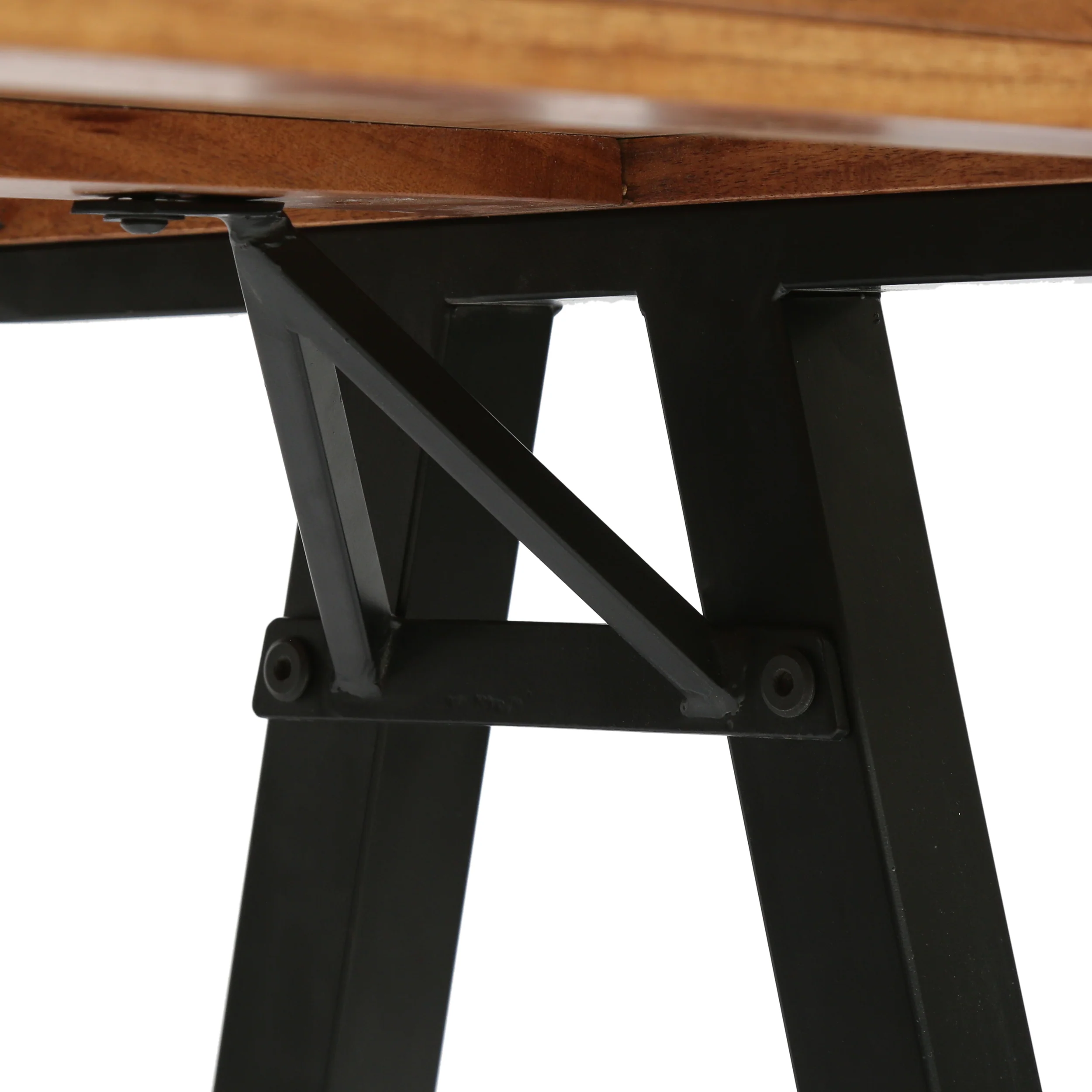 Wilhoit Shurley Modern Industrial Handcrafted Acacia Wood Desk, Natural and Black - furnishings