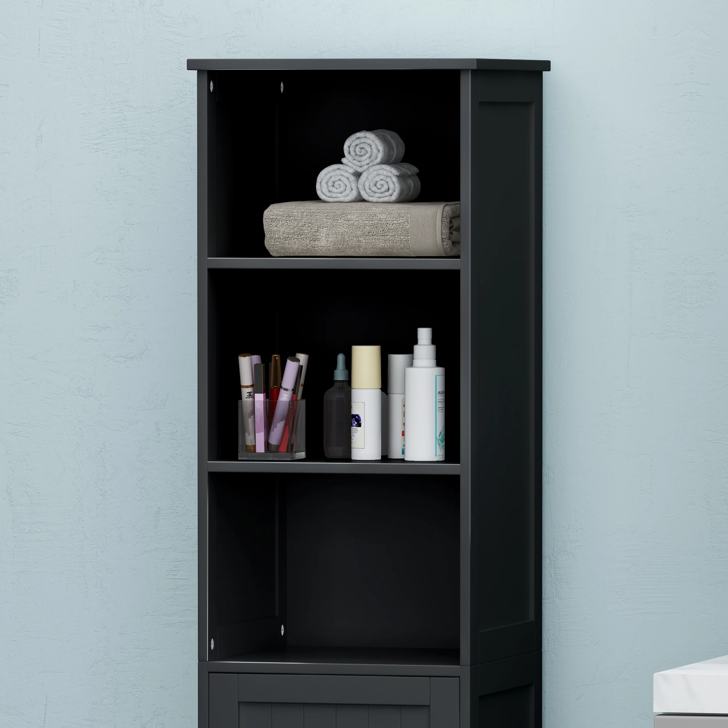 Bakari Contemporary Free Standing Linen Tower Storage Bathroom Cabinet - furnishings