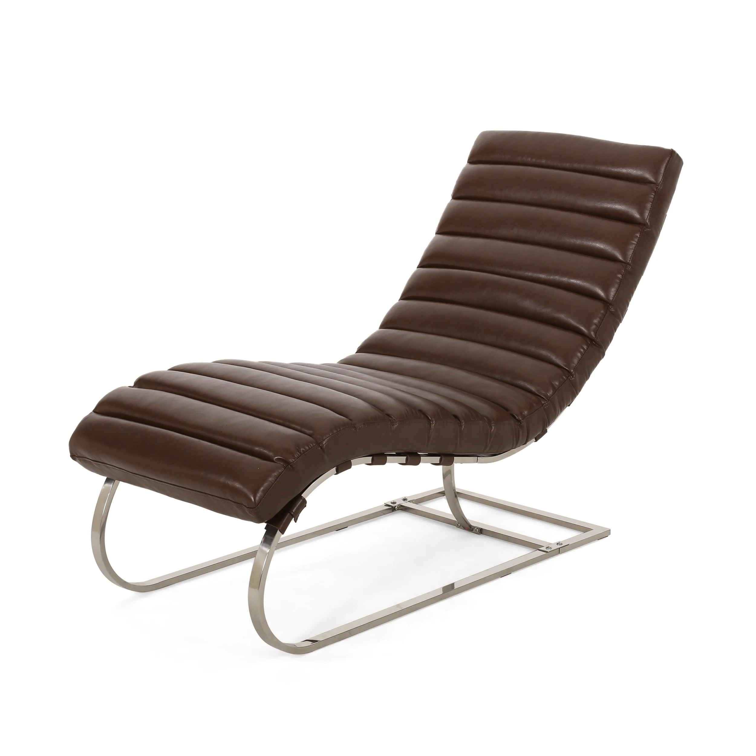 Pearsall Modern Channel Stitch Chaise Lounge - furnishings