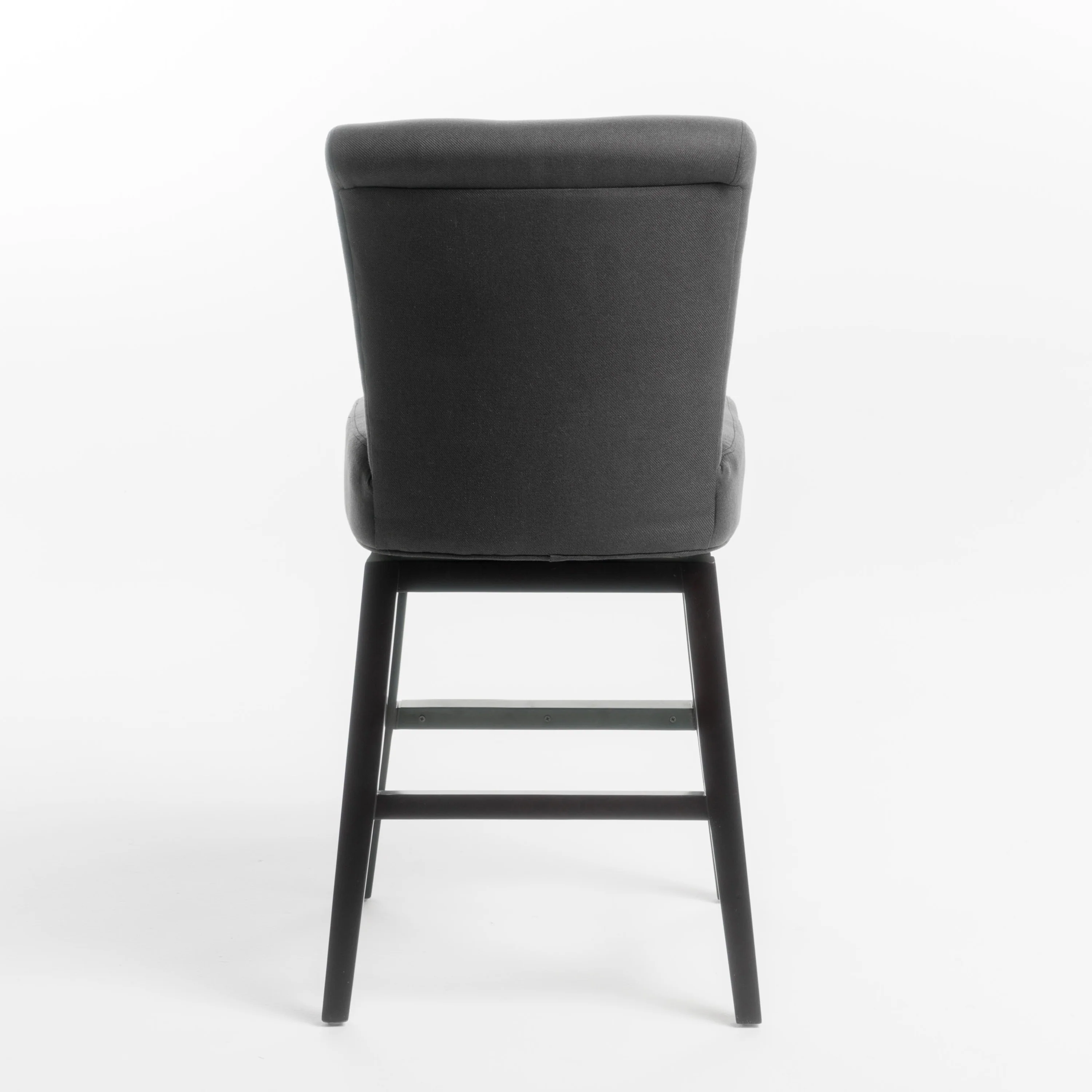 Tristan Contemporary Dark Charcoal Fabric Upholstered Swivel Counter Stool - furnishings